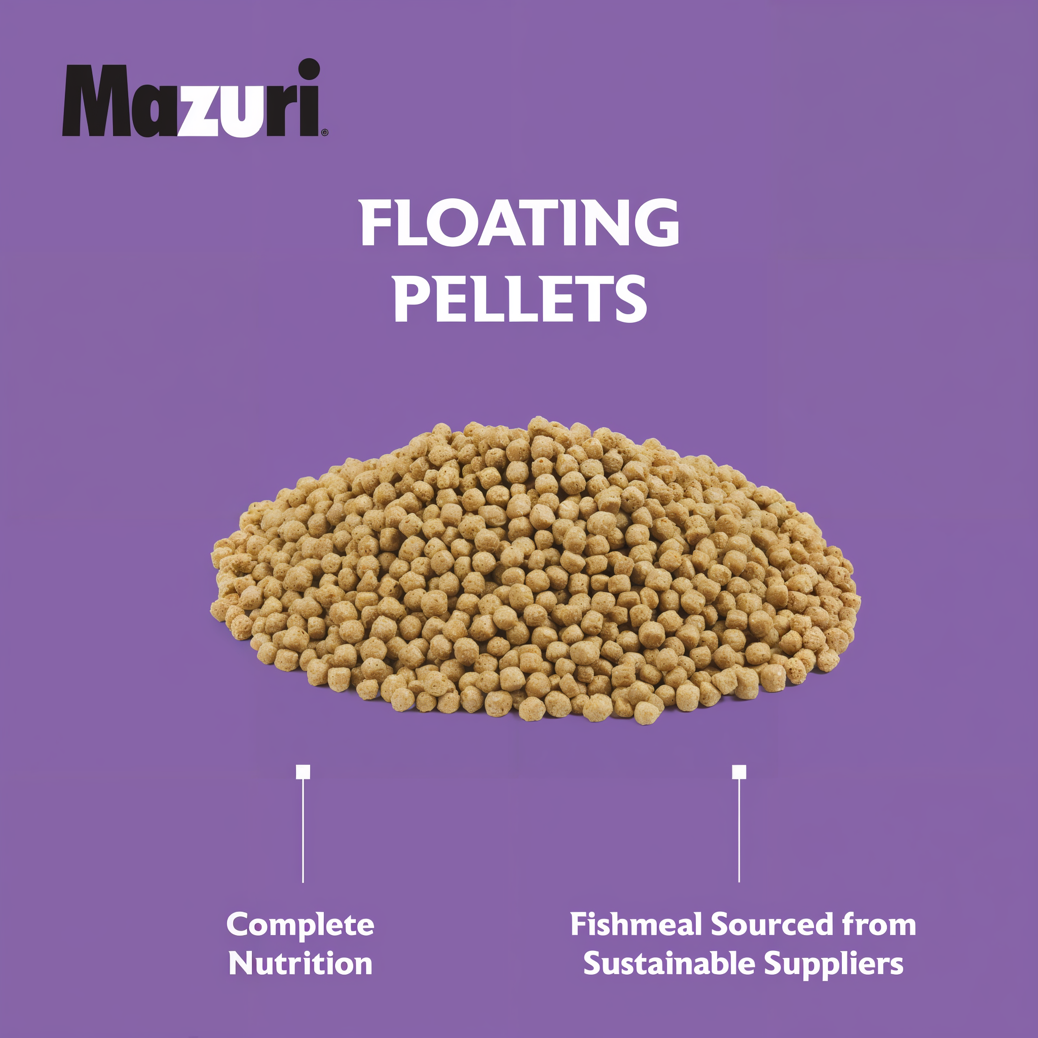 A pile of Mazuri Koi Pond Nuggets floating nuggets