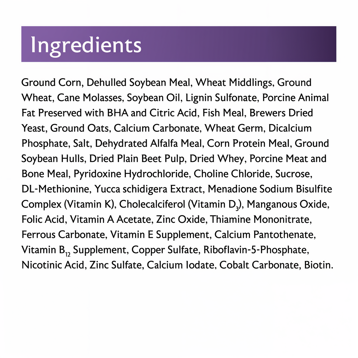 Mazuri Rodent Breeder 6F ingredients panel
