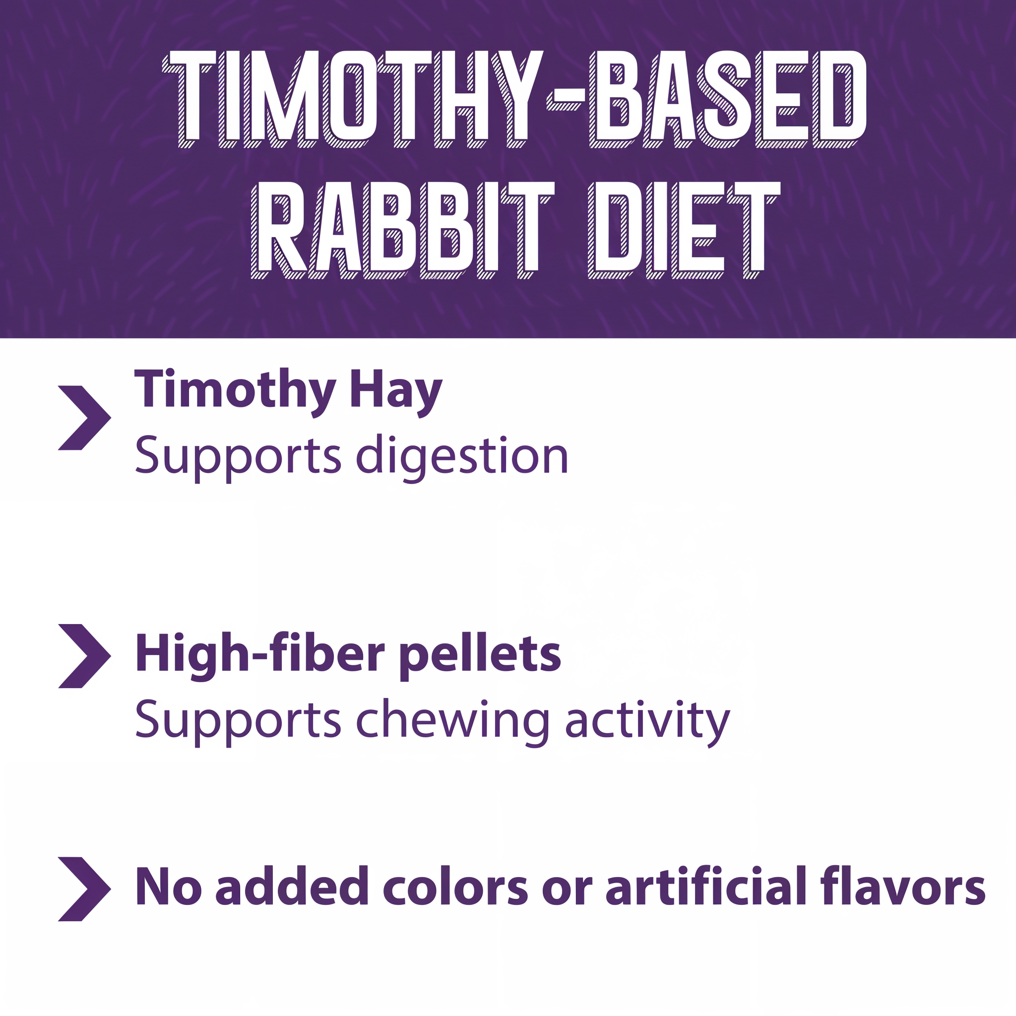 Timothy hay-based nutrition details for Mazuri Timothy-Hay Based Rabbit Diet