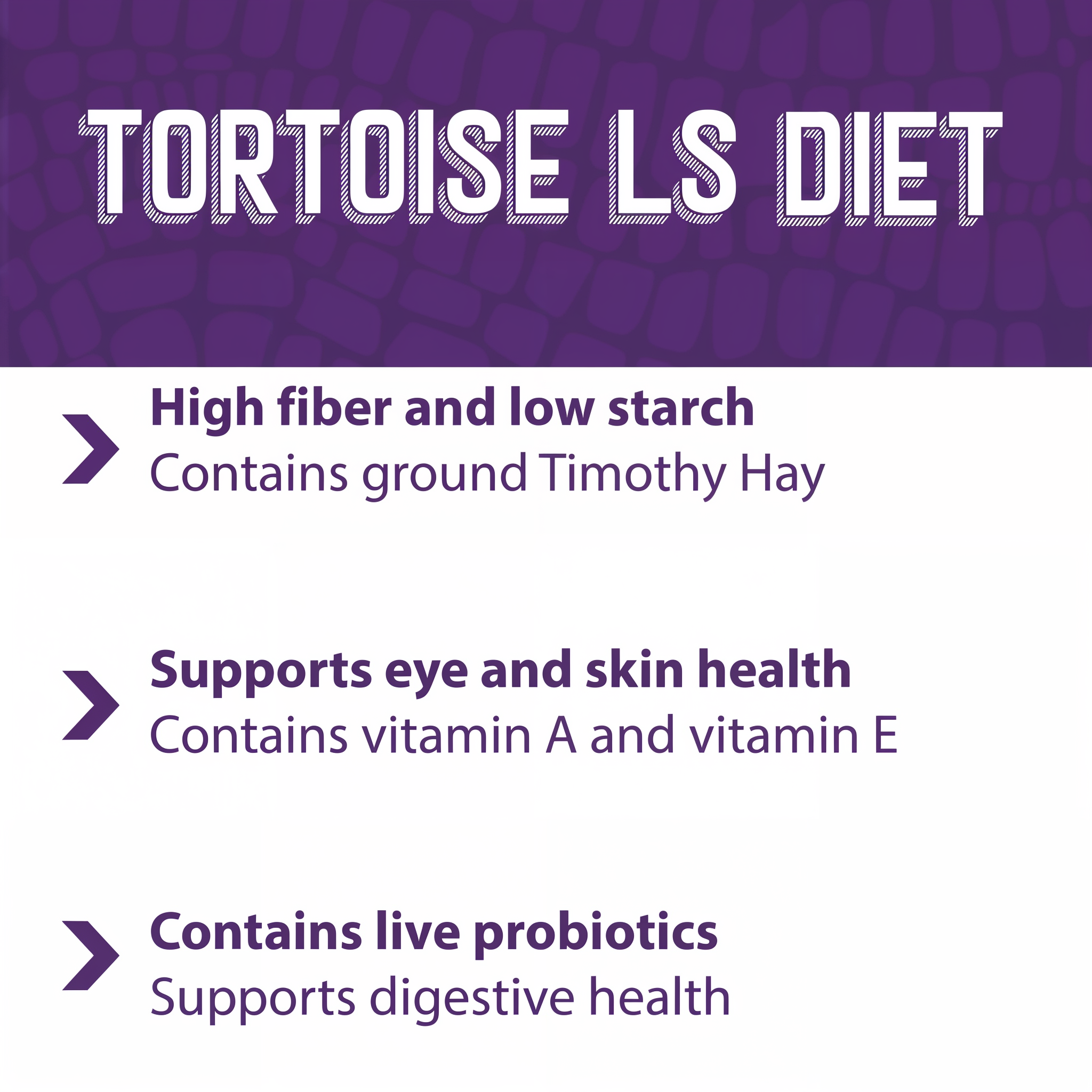 Low-starch nutrition details for Mazuri Tortoise LS Diet