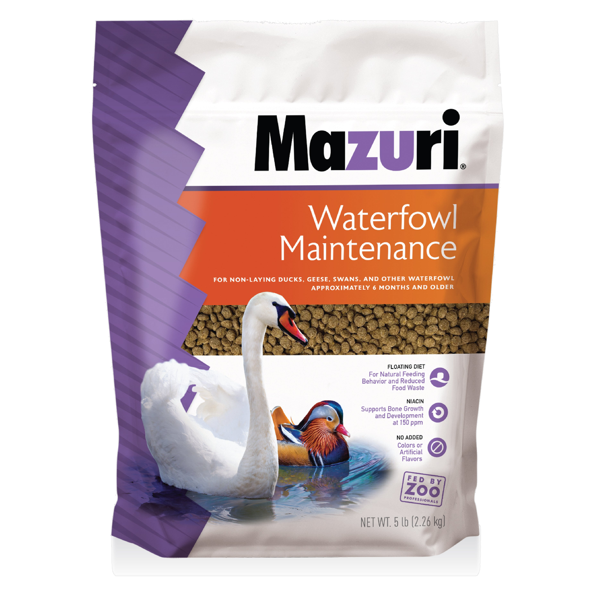 Mazuri Waterfowl Maintenance Diet 50 lb bag, front