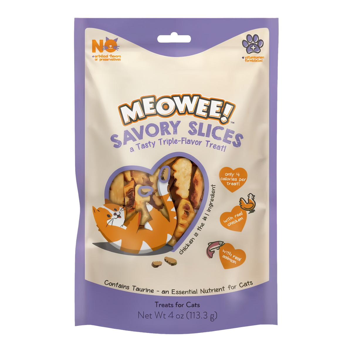 Meowee! Savory Slices Triple Flavor Cat Treats 4 oz -- product image