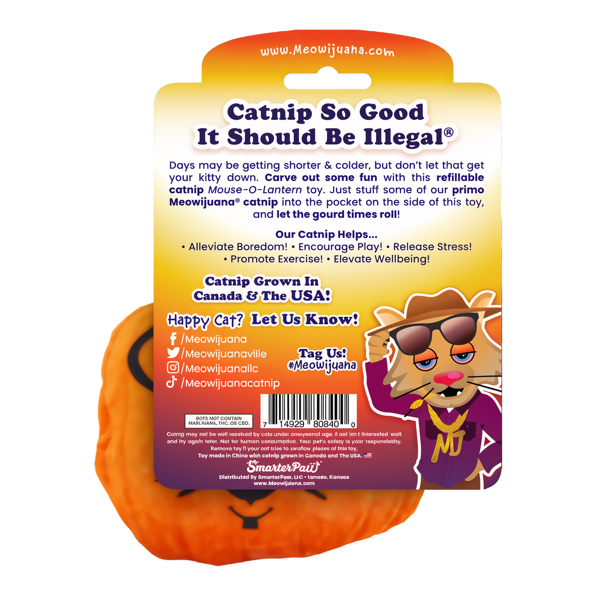 Get Spooked Mouse-O-Lantern package back with catnip benefits