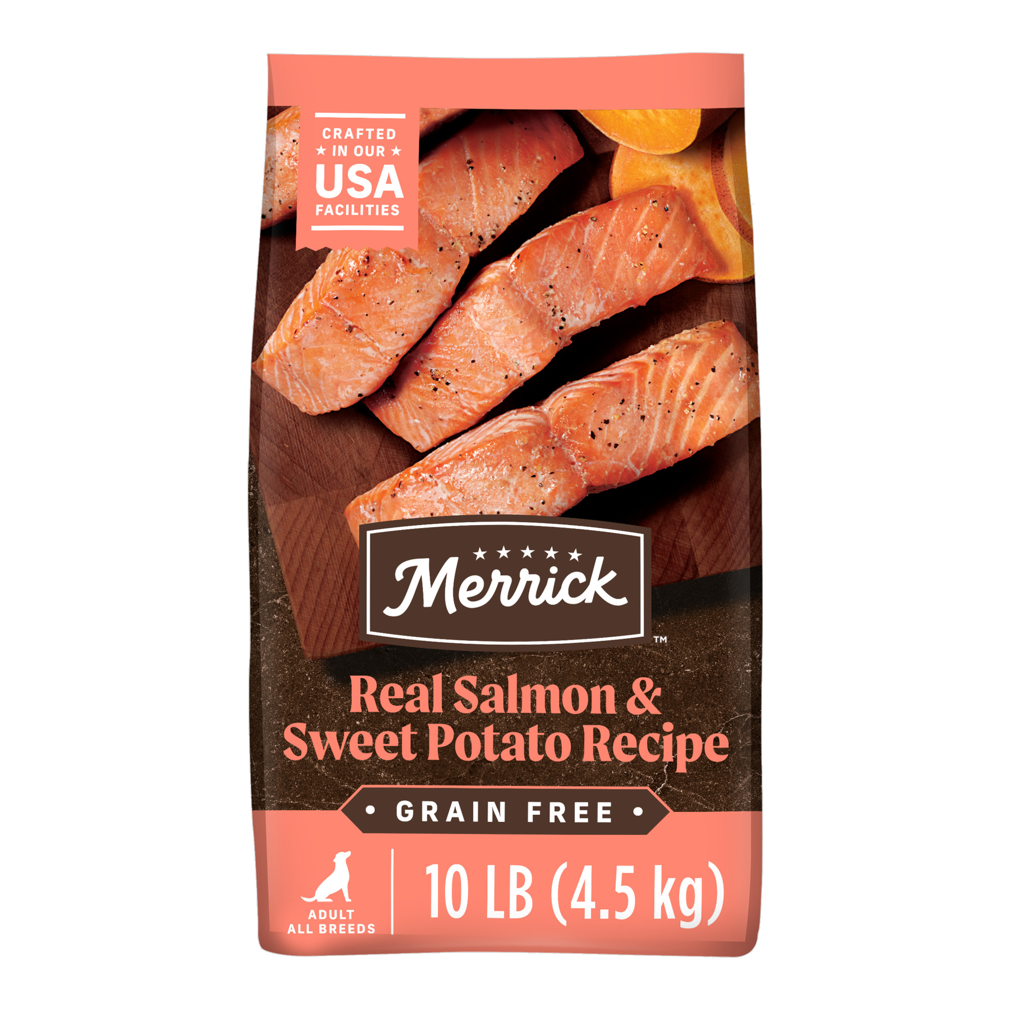 Merrick Grain Free Real Salmon and Sweet Potato Recipe dry dog food 10 lb bag