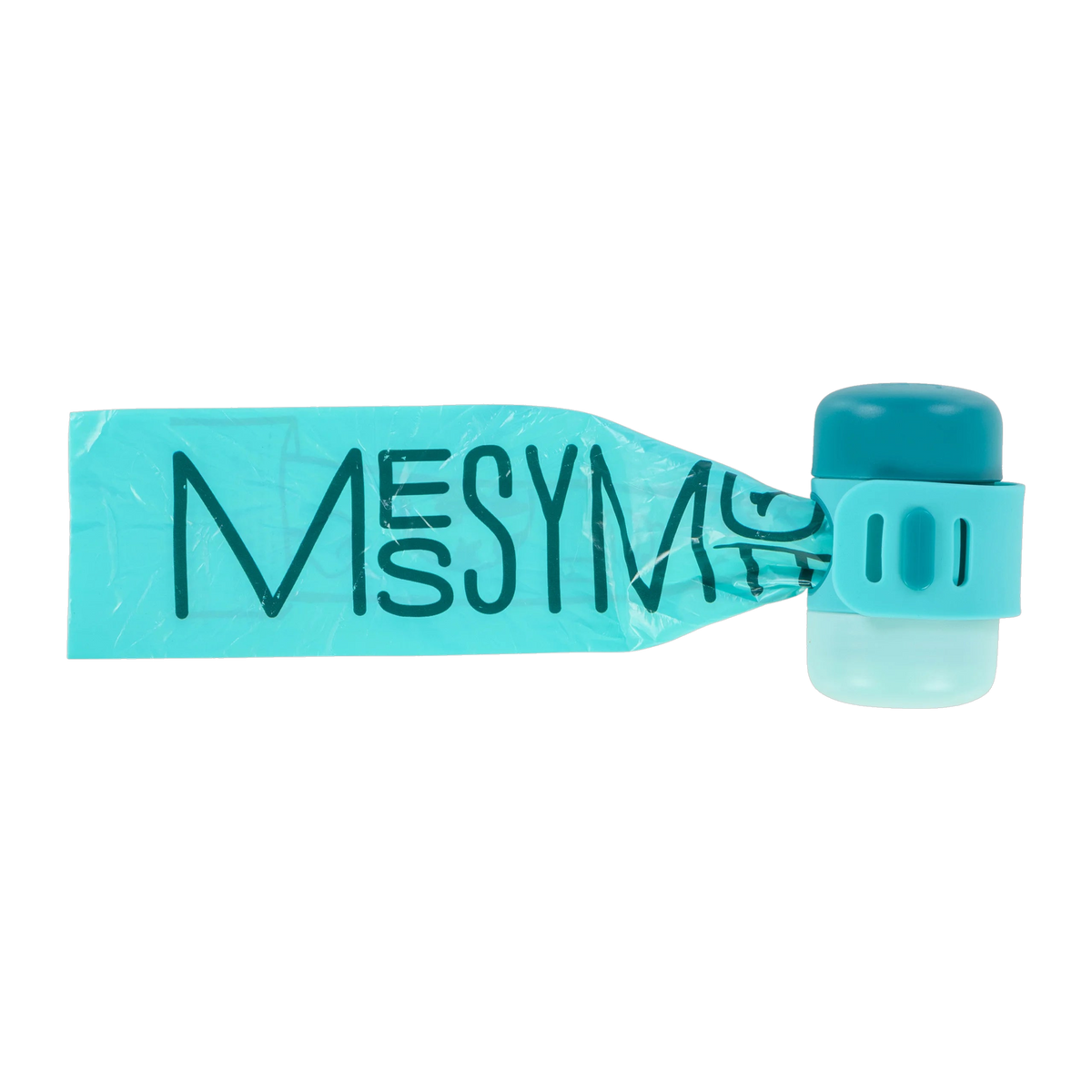 Messy Mutts poop bag extended from the leash dispenser