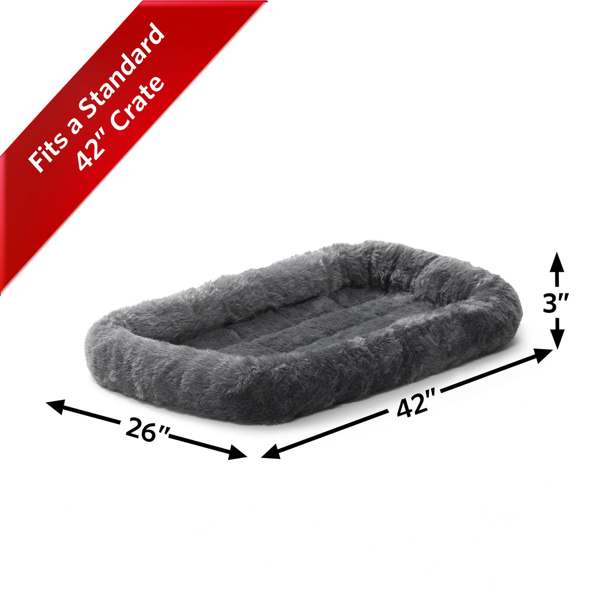 MidWest QuietTime Pet Bed Gray sizing