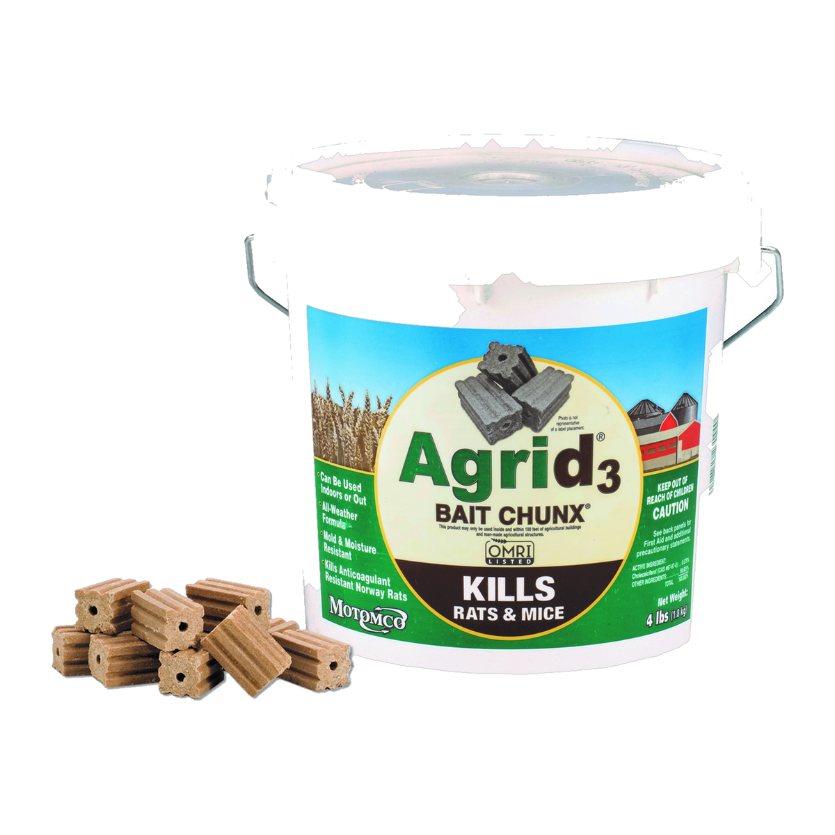 Motomco Agrid3 Bait Chunx 9 lb Pail -- product image