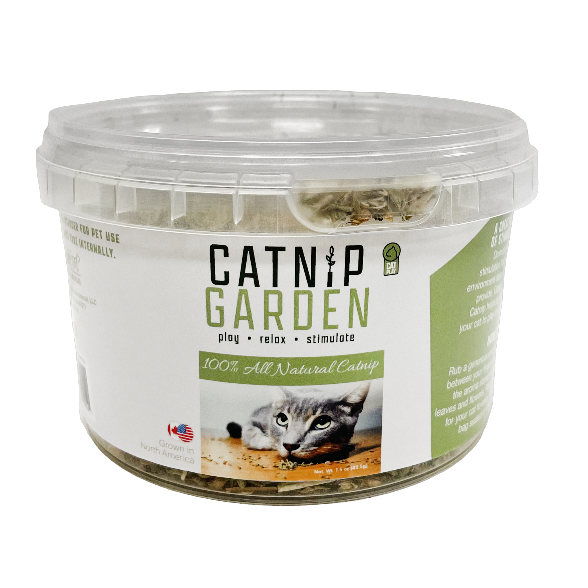 Multipet Catnip Garden 1.5 oz resealable cup of 100 percent all natural North American catnip