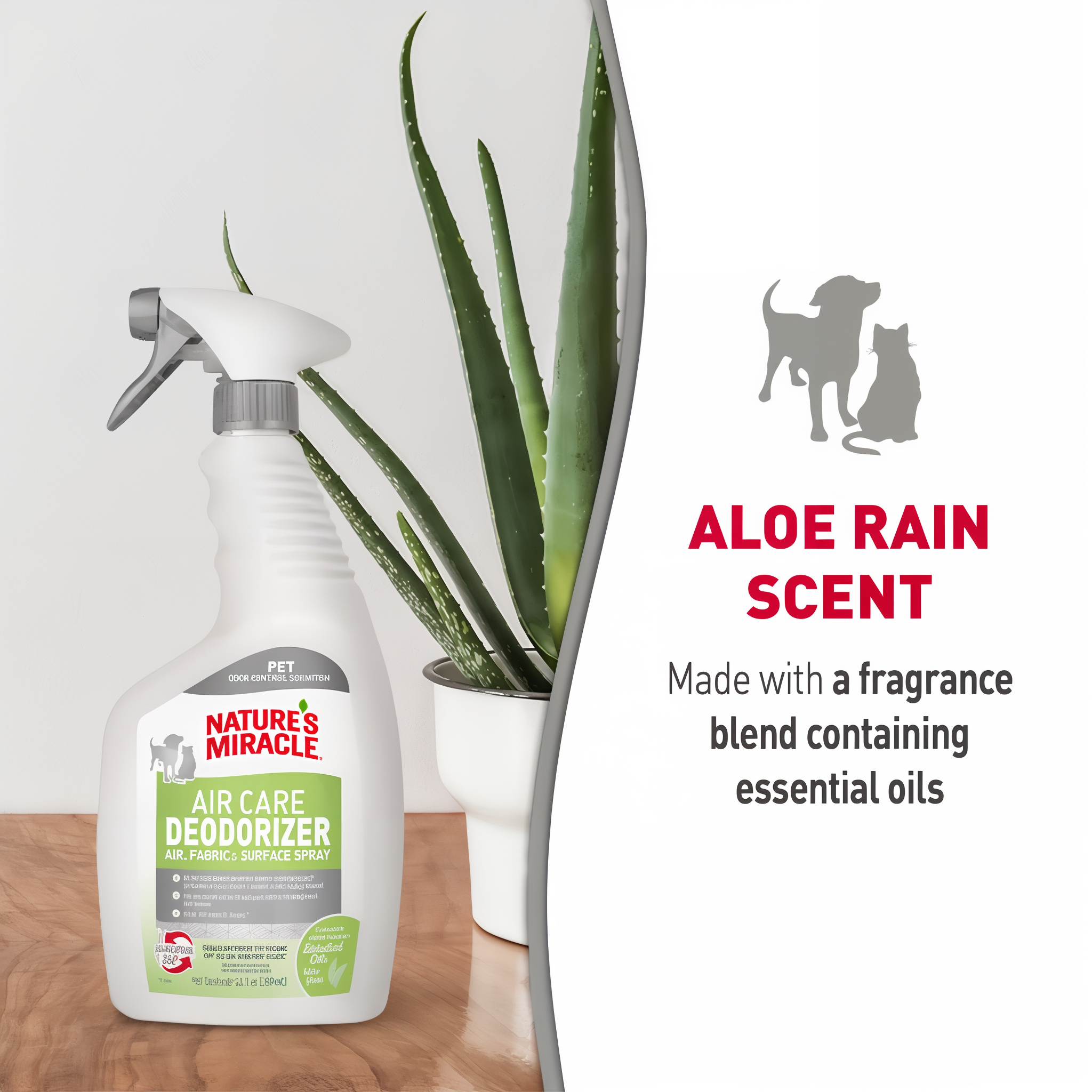Nature's Miracle Air Care Fabric and Surface Spray Aloe Rain Scent Pet Odor Eliminator Deodorizer aircare deodorizers aloerain 24oz g04 essentialoils