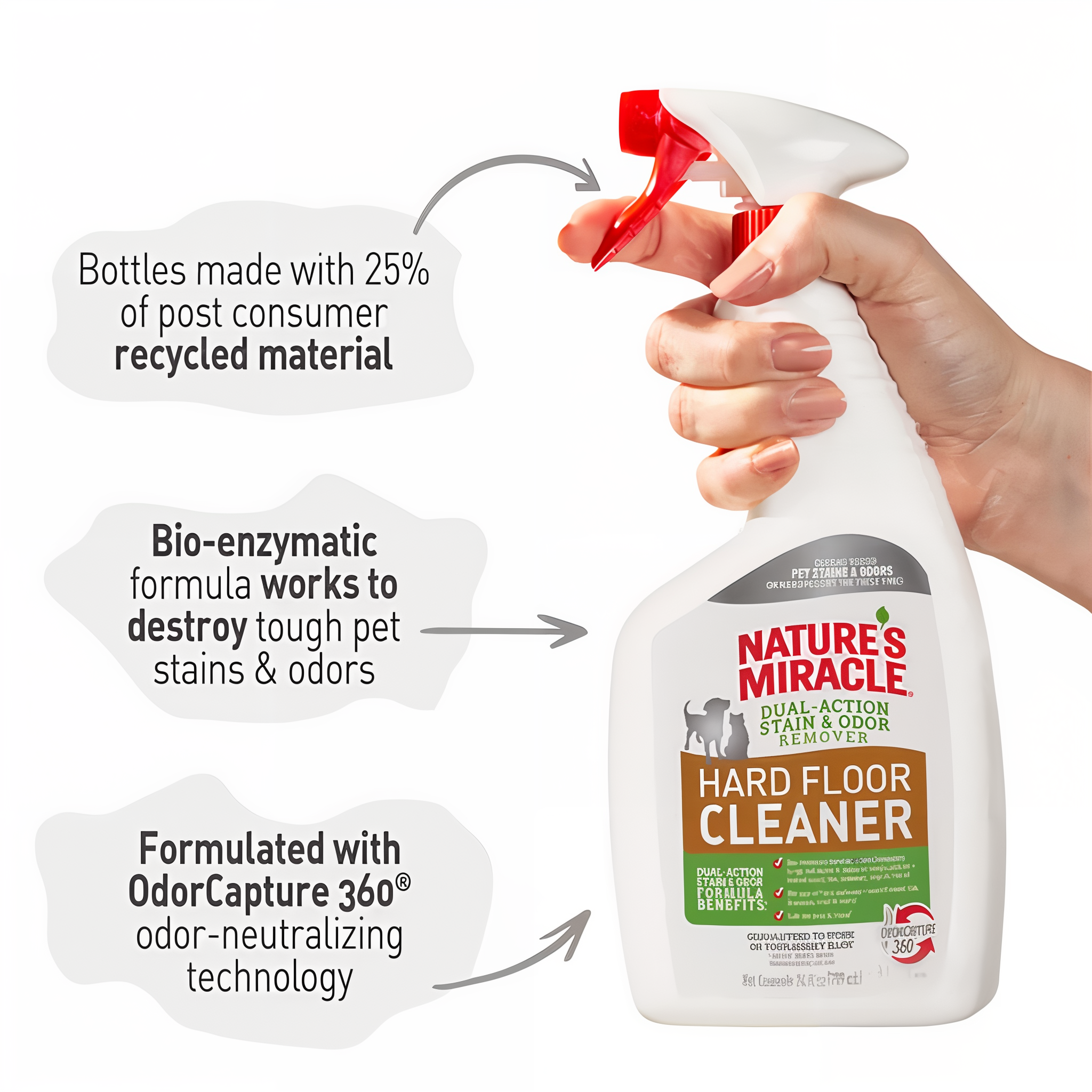 Nature's Miracle Dual-Action Hard Floor Cleaner apc hardfloorcleaner rtu 24oz g06 benefits