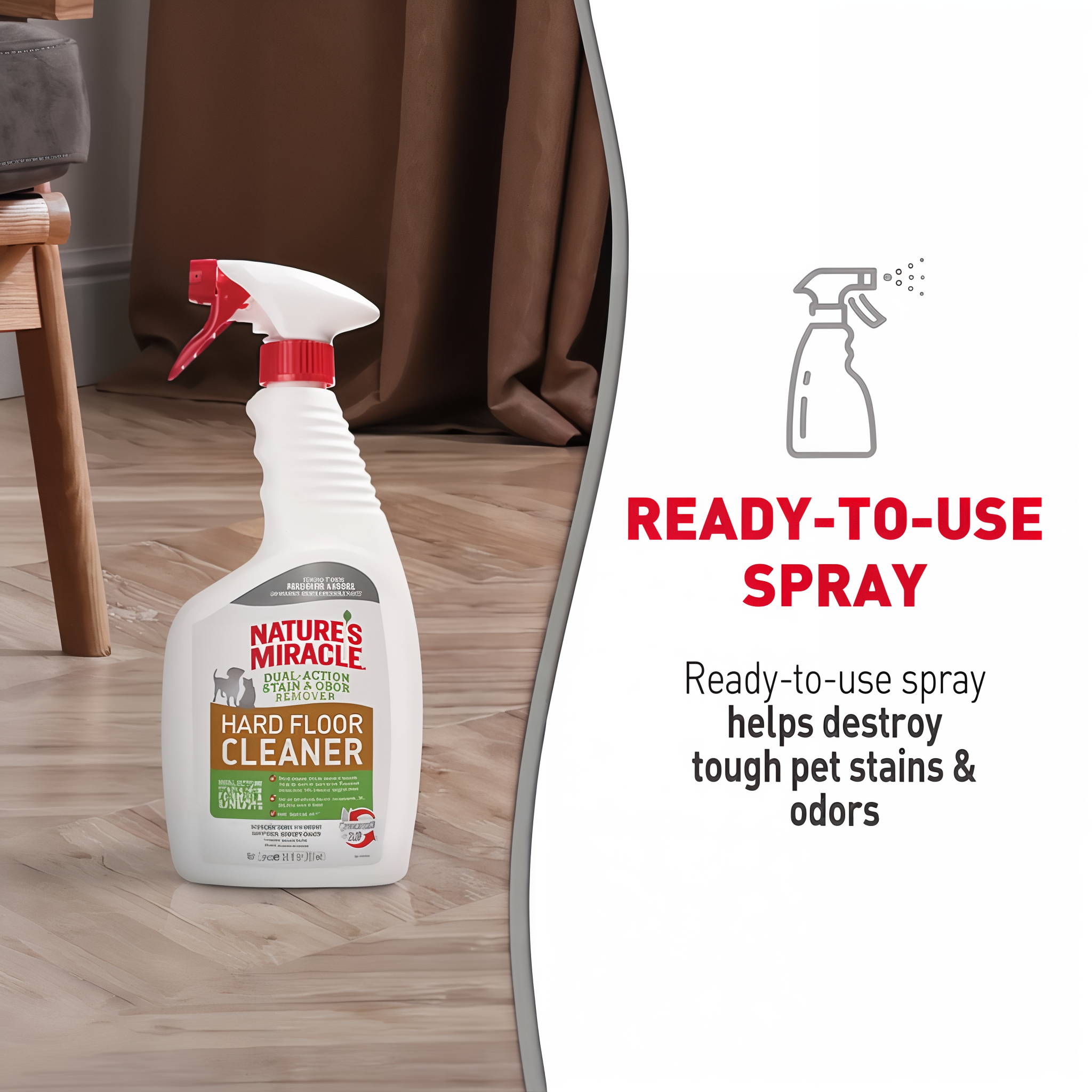 Nature's Miracle Dual-Action Hard Floor Cleaner apc hardfloorcleaner rtu 24oz g08 rtuspray