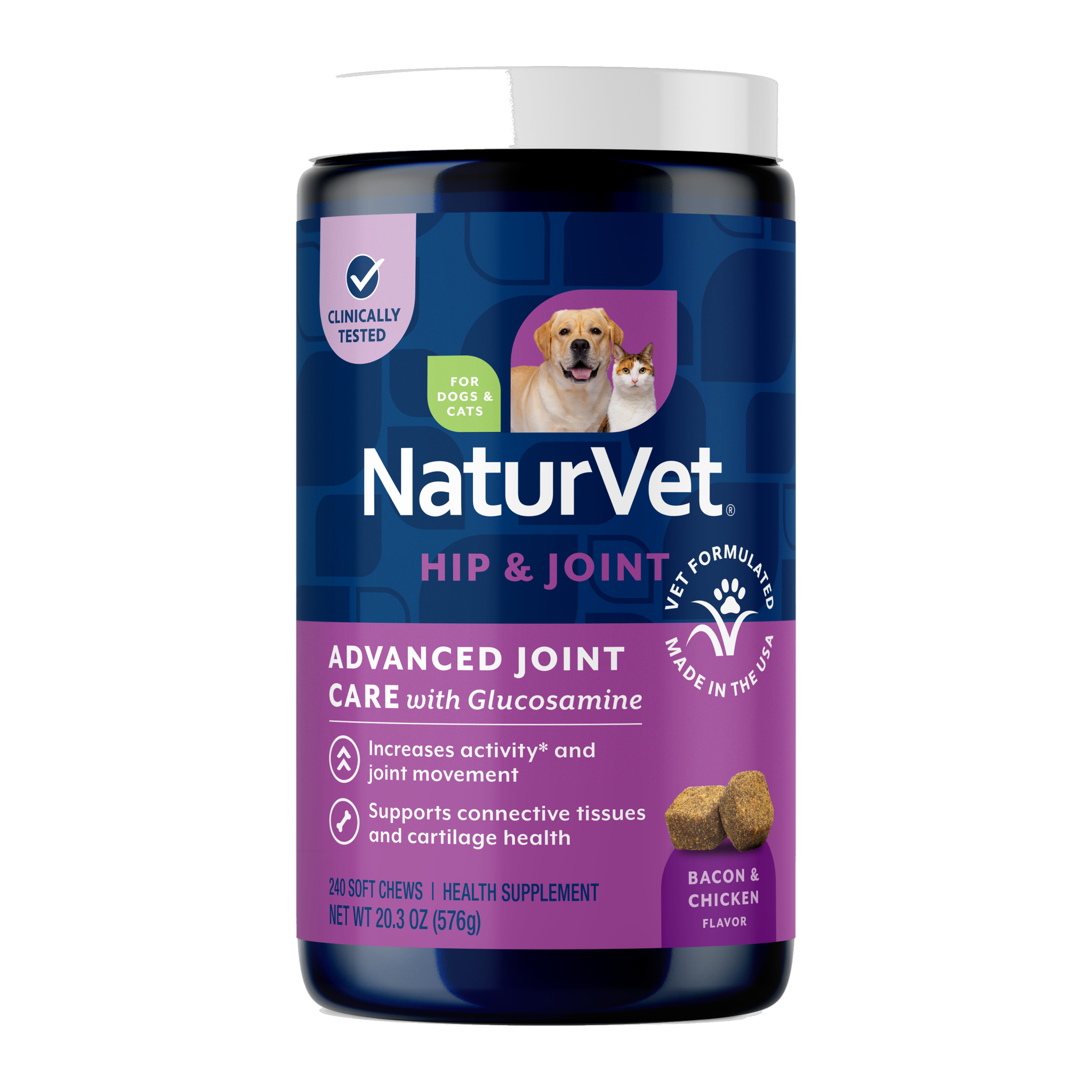 NaturVet Advanced Joint Care Soft Chews container front