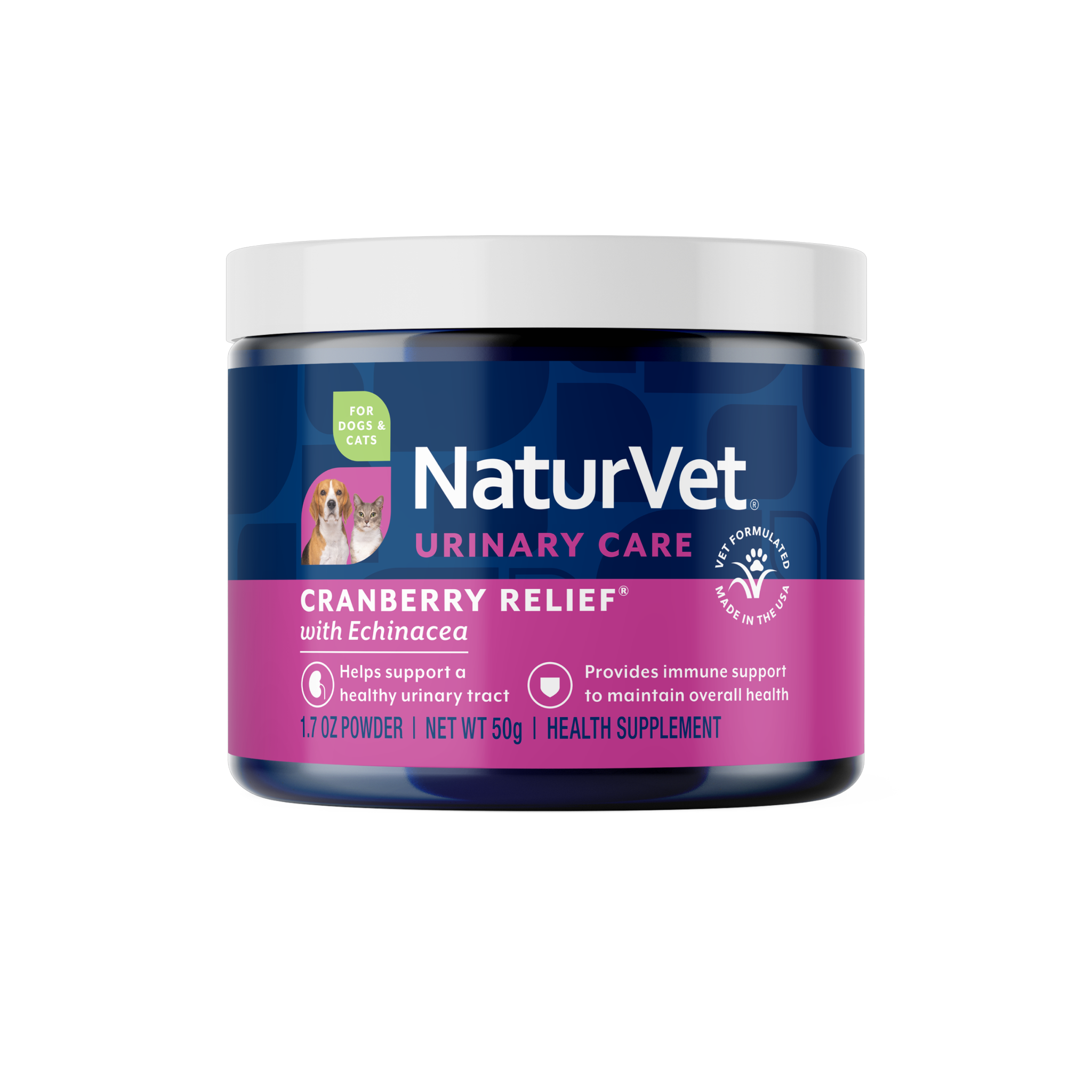 NaturVet Cranberry Relief Powder for Dogs and Cats container front