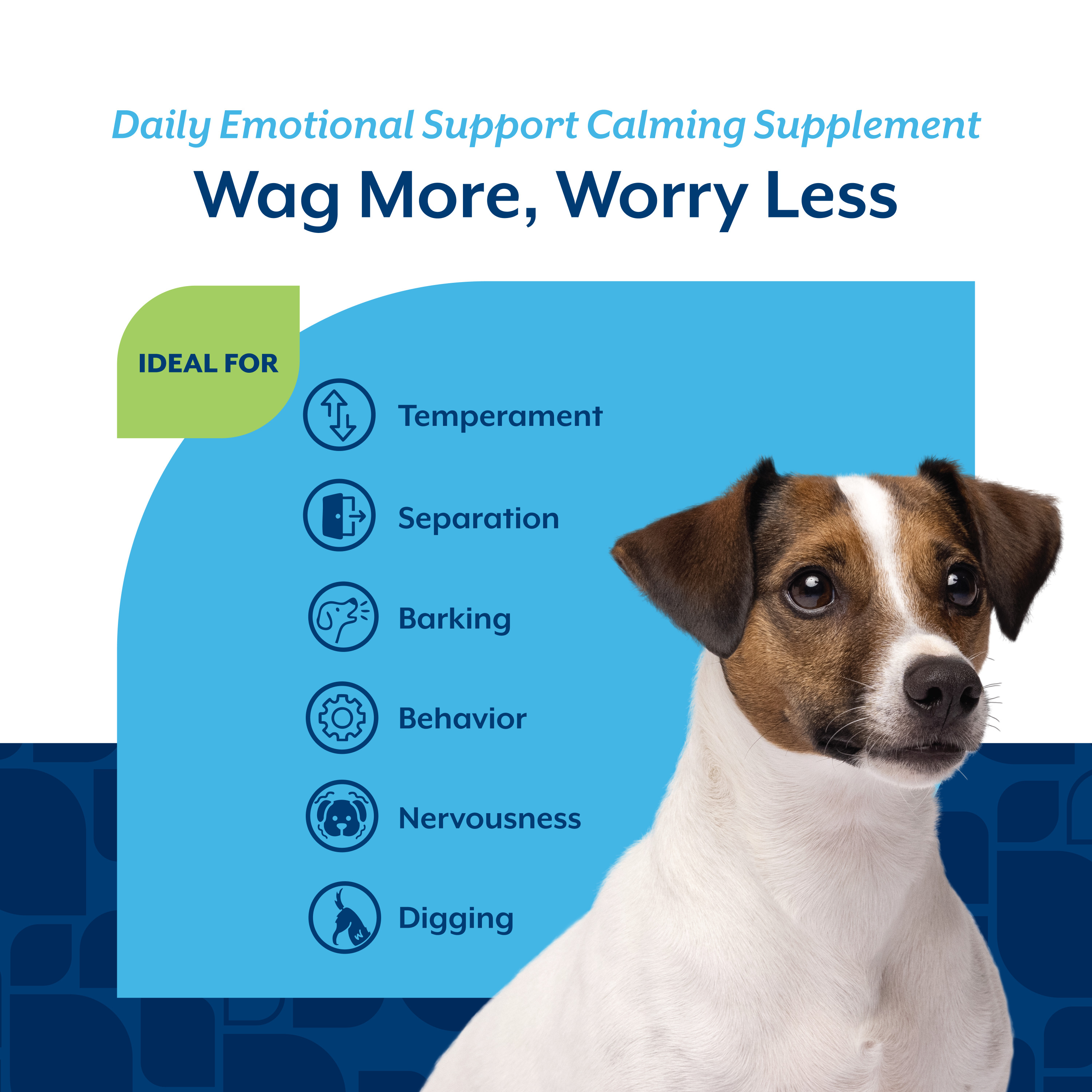 Panel listing what NaturVet Daily Emotional Support Calming Scoopable Tiny Bites is ideal for
