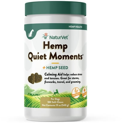 NaturVet Quiet Moments Calming Aid Melatonin Soft Chews Supplement for Dogs