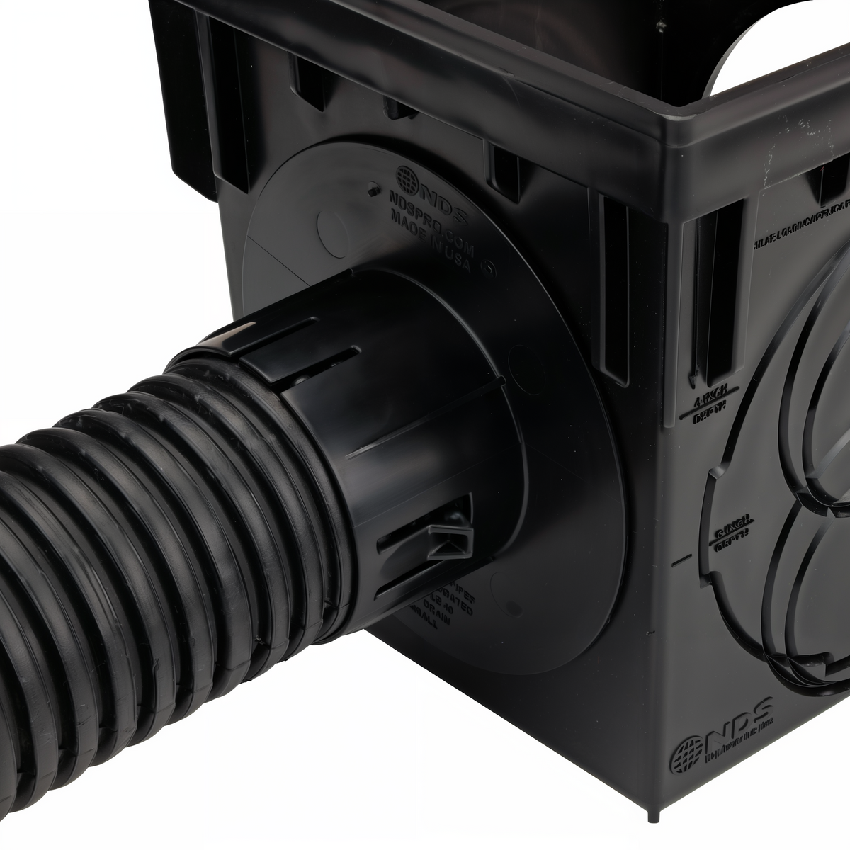 NDS 9 in. Square Catch Basin Drain Kit -- detail