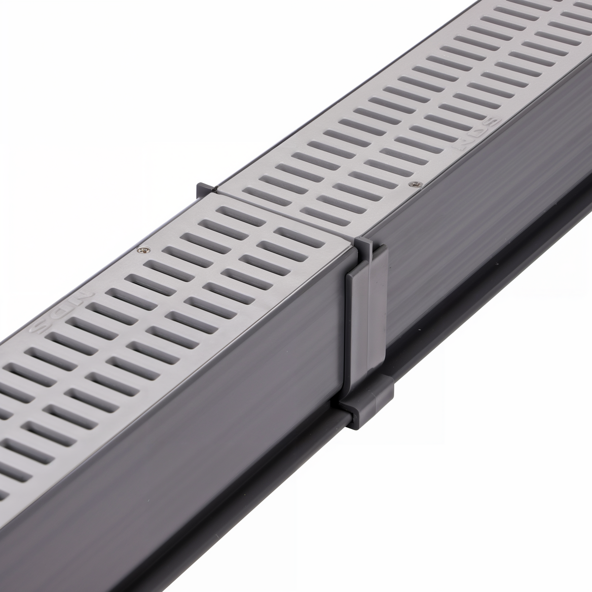NDS Mini Channel Drain Grate 2-3/4 in. x 3 ft. Gray -- detail
