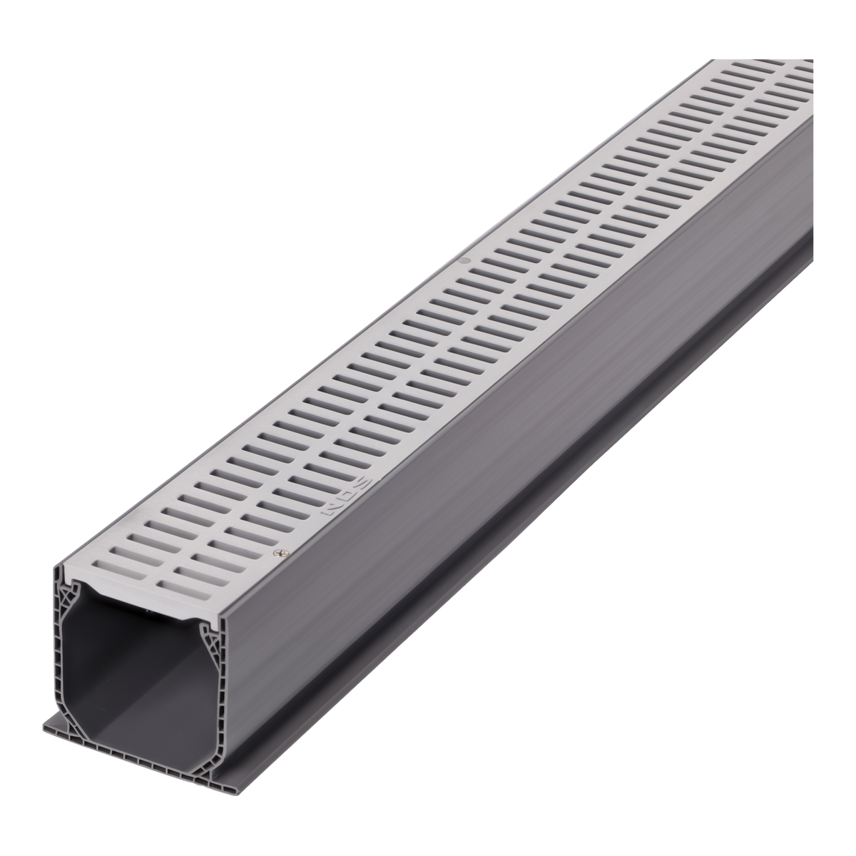 NDS Mini Channel Drain Grate 2-3/4 in. x 3 ft. Gray -- product image