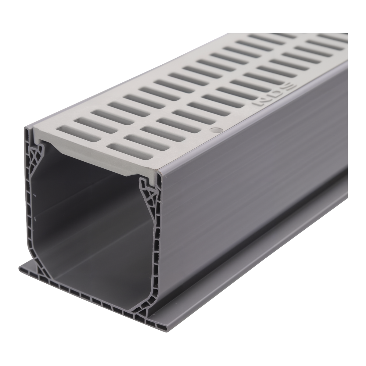 NDS Mini Channel Drain Grate 2-3/4 in. x 3 ft. Gray -- product image