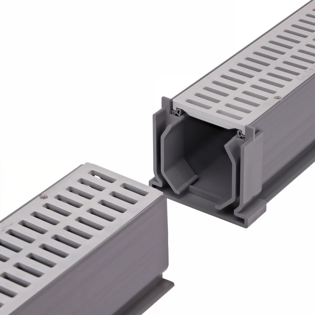 NDS Mini Channel Drain Grate 2-3/4 in. x 3 ft. Gray -- detail