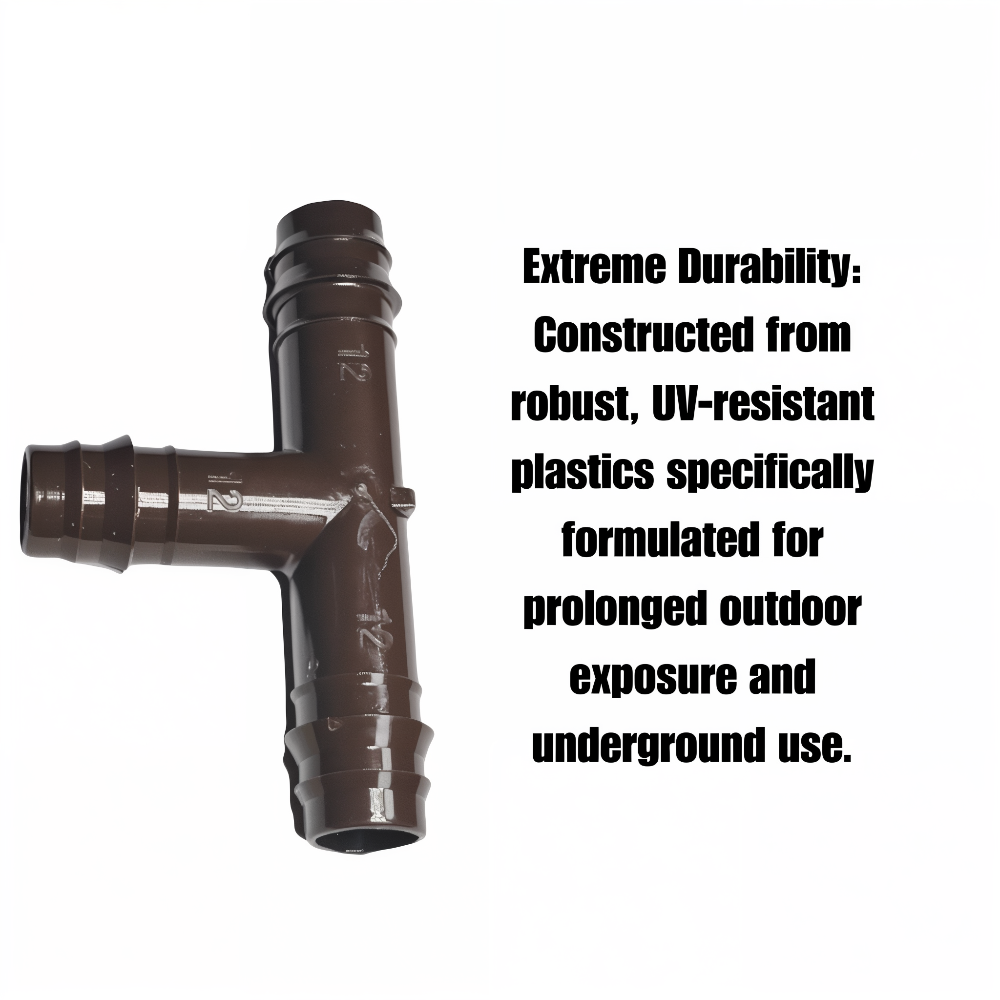 Netafim Techline EZ 12mm insert tee durability — UV-resistant plastics formulated for prolonged outdoor exposure and underground use