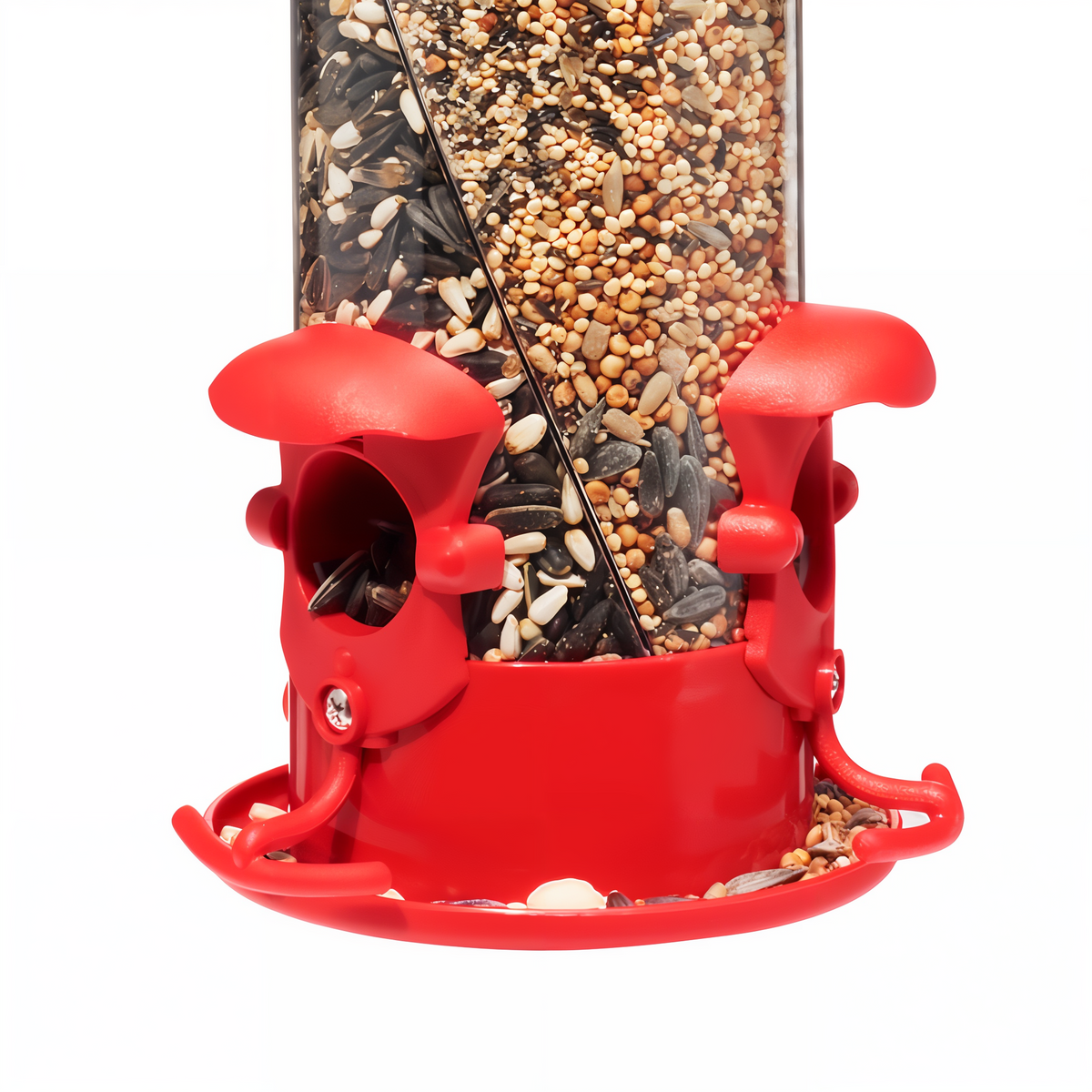 North States Nature's Yard Triple Twist Tube Feeder Red -- detail