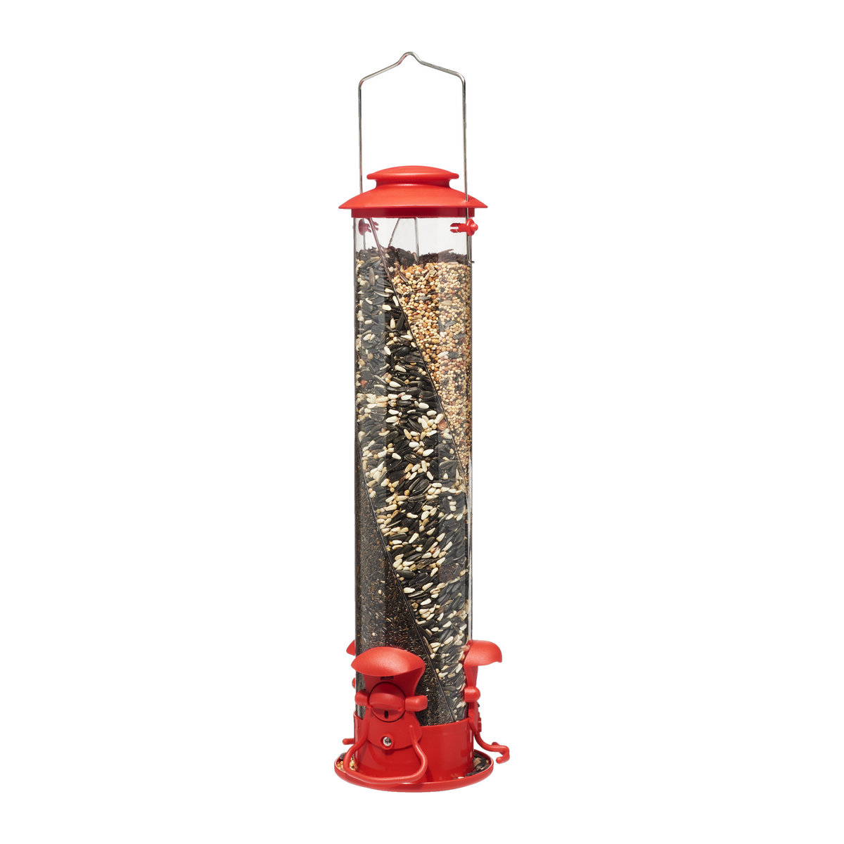 North States Nature's Yard Triple Twist Tube Feeder Red -- product image