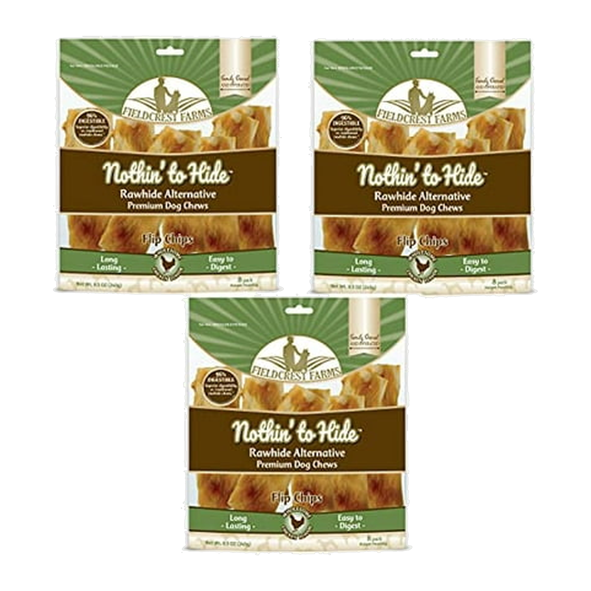 Nothin to Hide Flip Chips Dog Chews - All Natural Rawhide Alternative Treats for Dogs