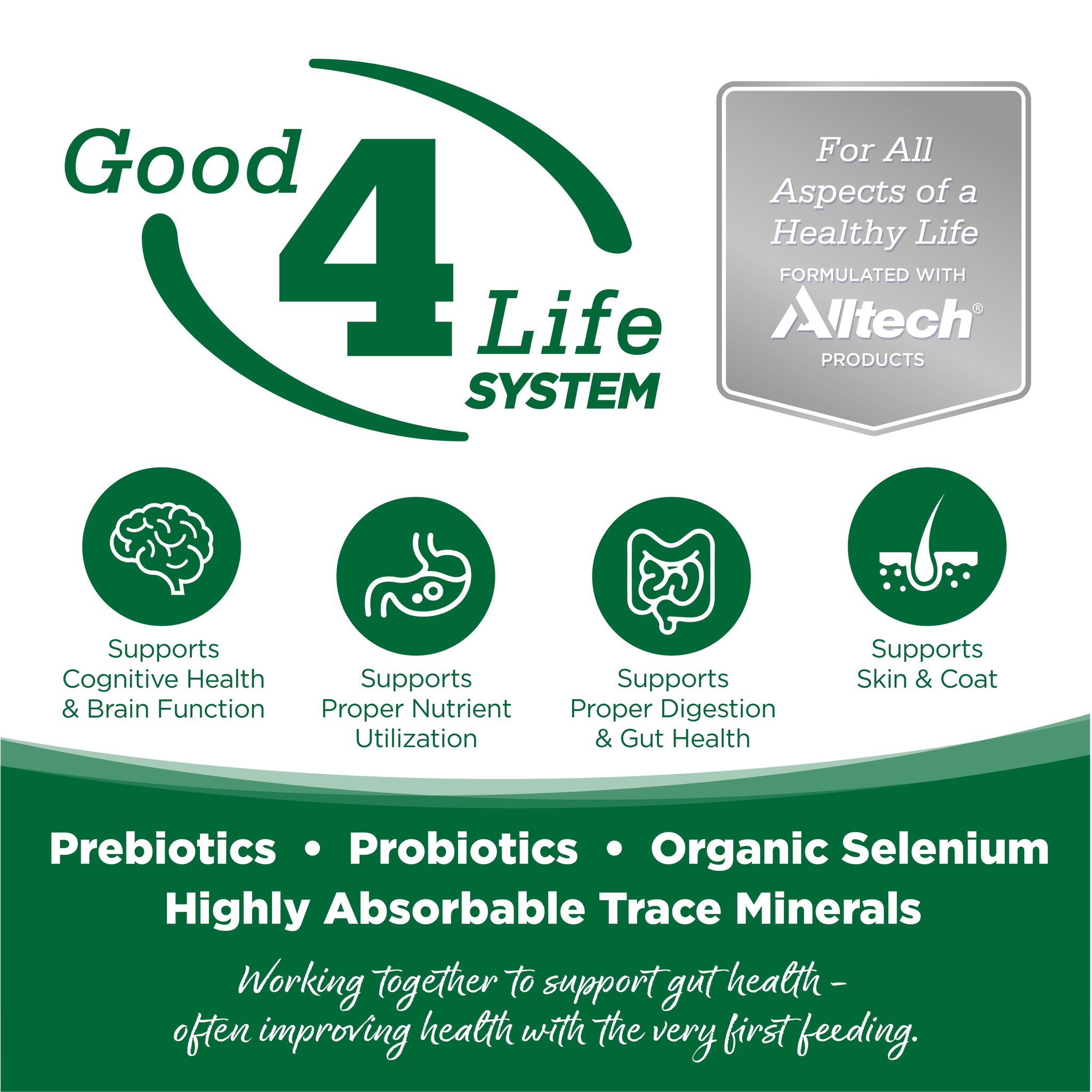 Good 4 Life: proprietary prebiotic and probiotic system for gut health