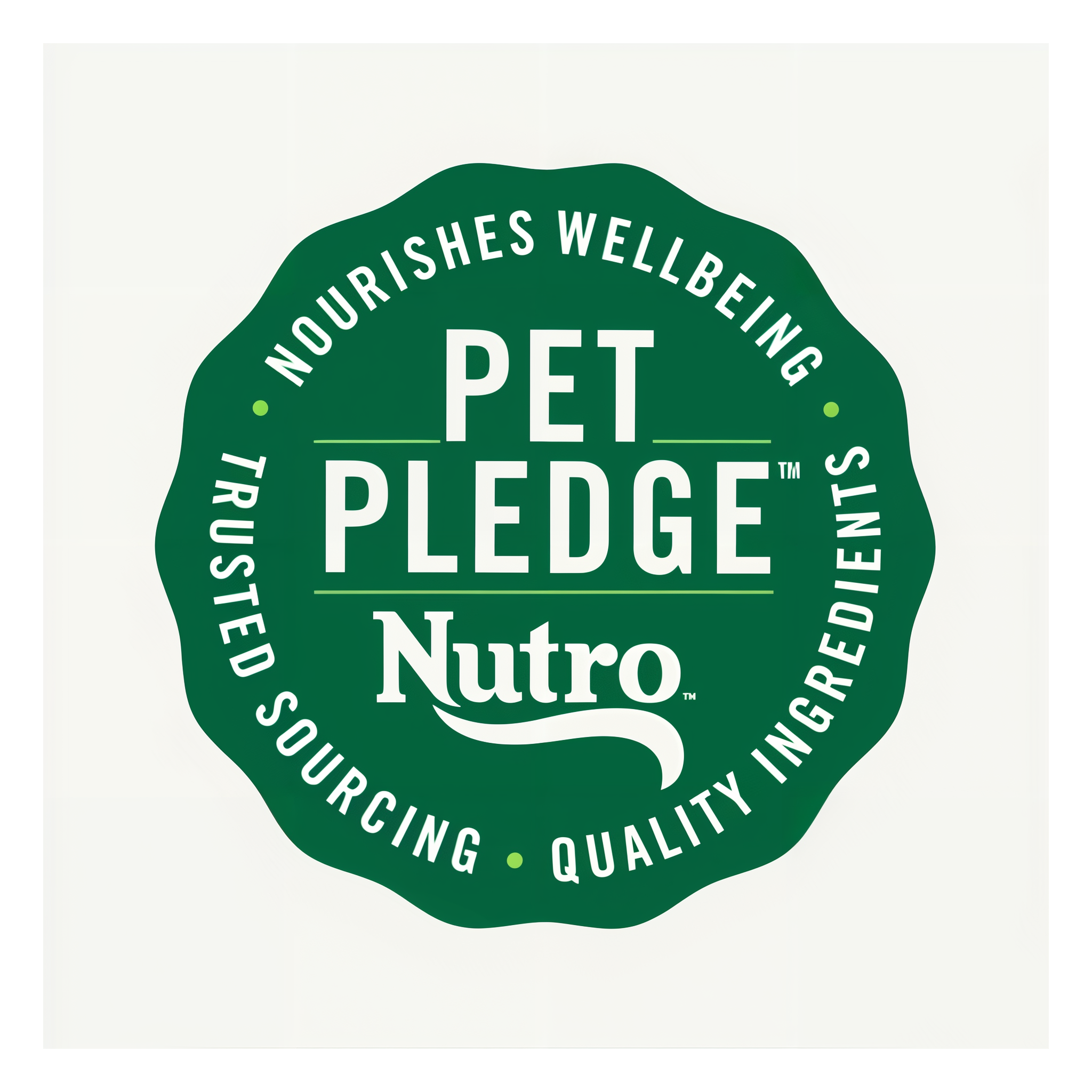 Nutro Pet Pledge: nourishes wellbeing, trusted sourcing, quality ingredients