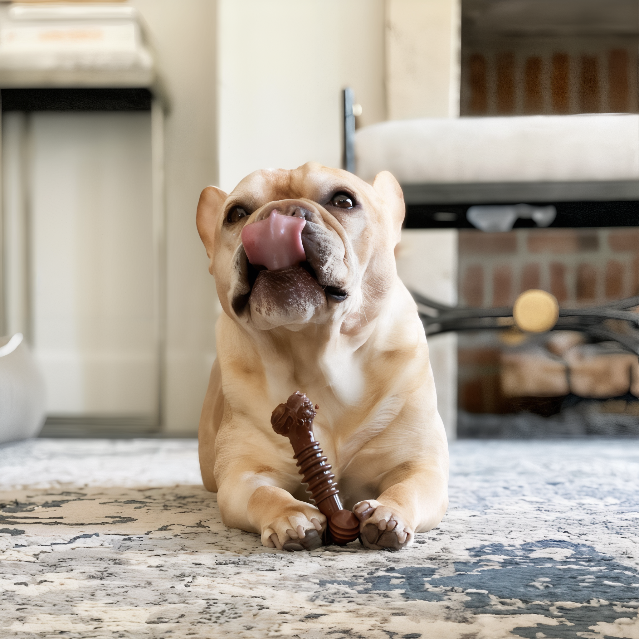 Dog chewing the Nylabone Power Chew Groove Bone Flavor Medley Small, view 2