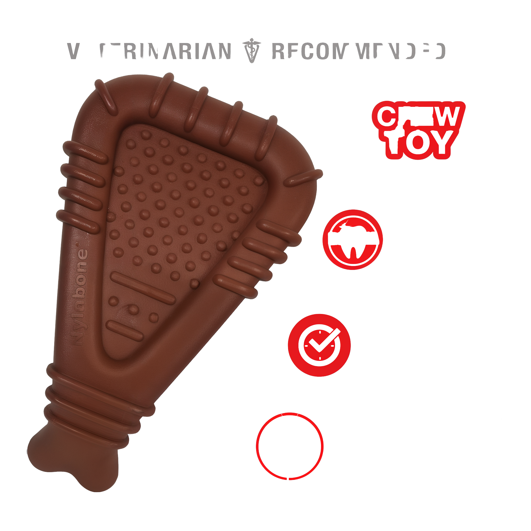 Nylabone Power Chew Arch Bone Dog Dental Chew Toy Beef Large out of package