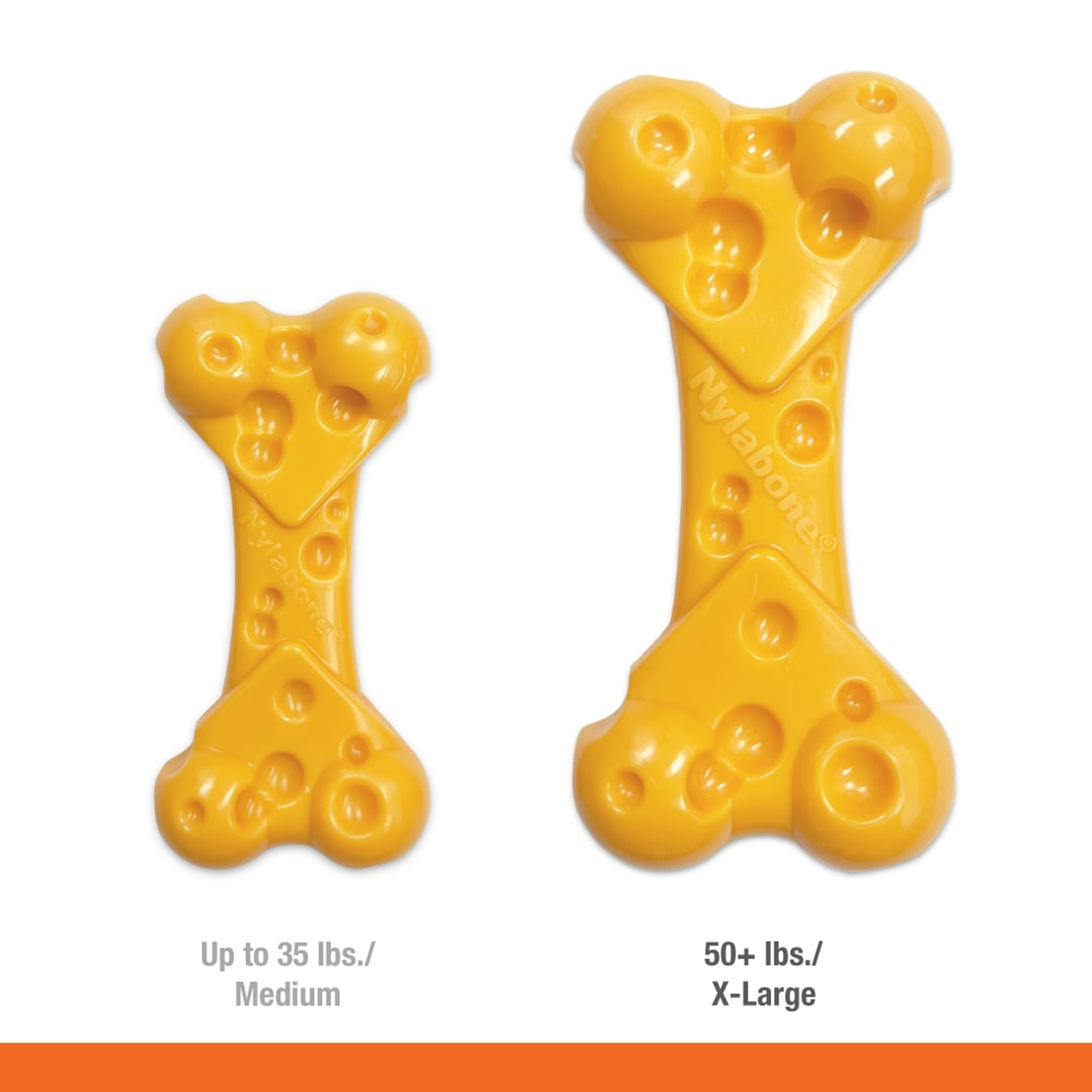 Nylabone Power Chew Cheese Bone size comparison (Large)