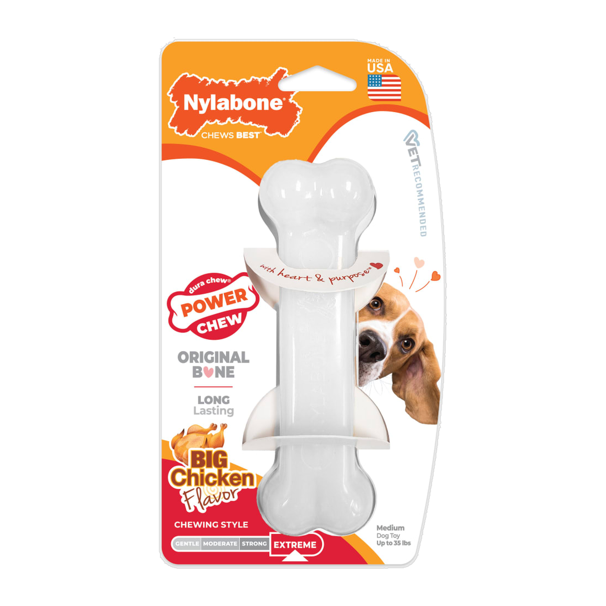 Nylabone Power Chew Original Bone in package, front