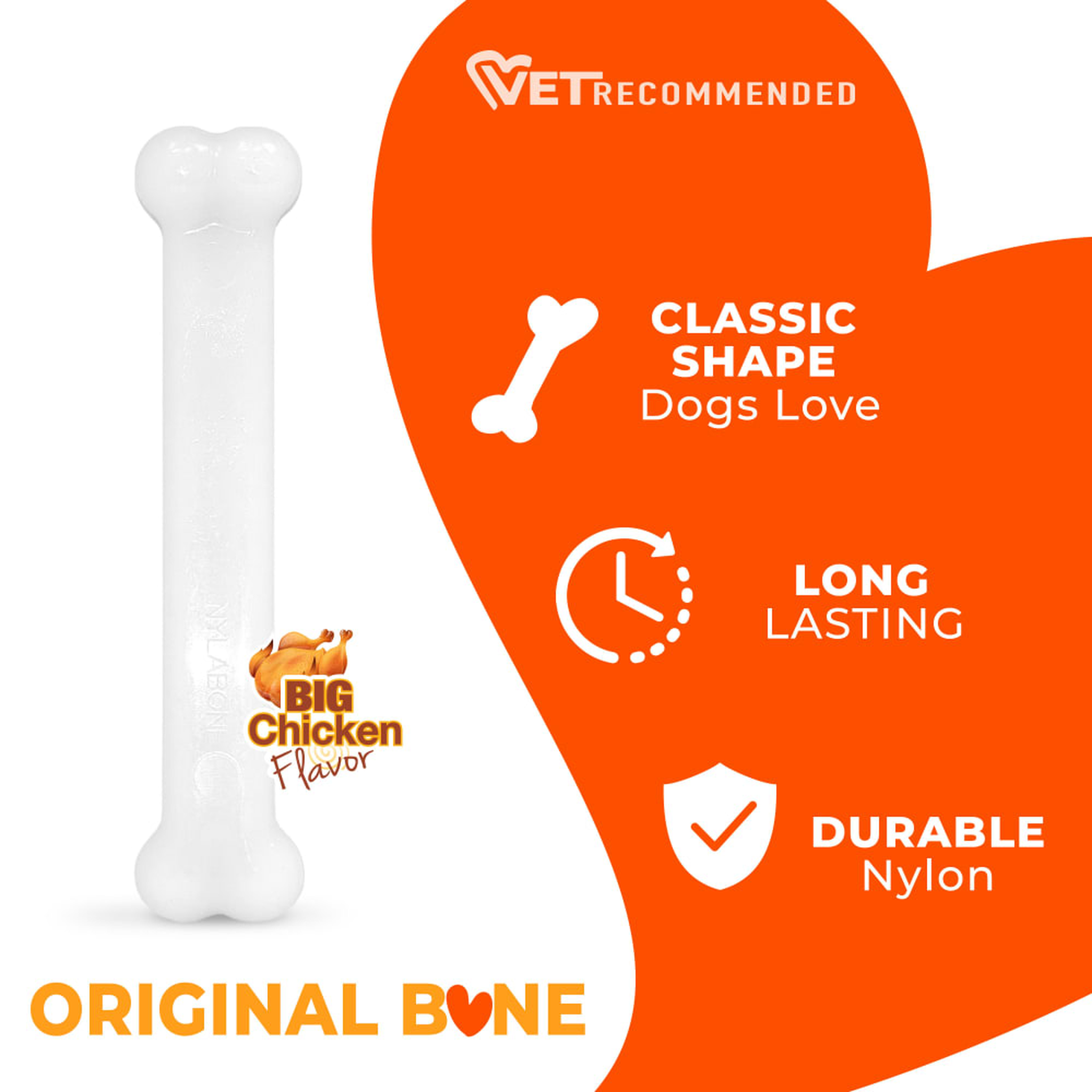 Nylabone Power Chew Original Bone features and benefits