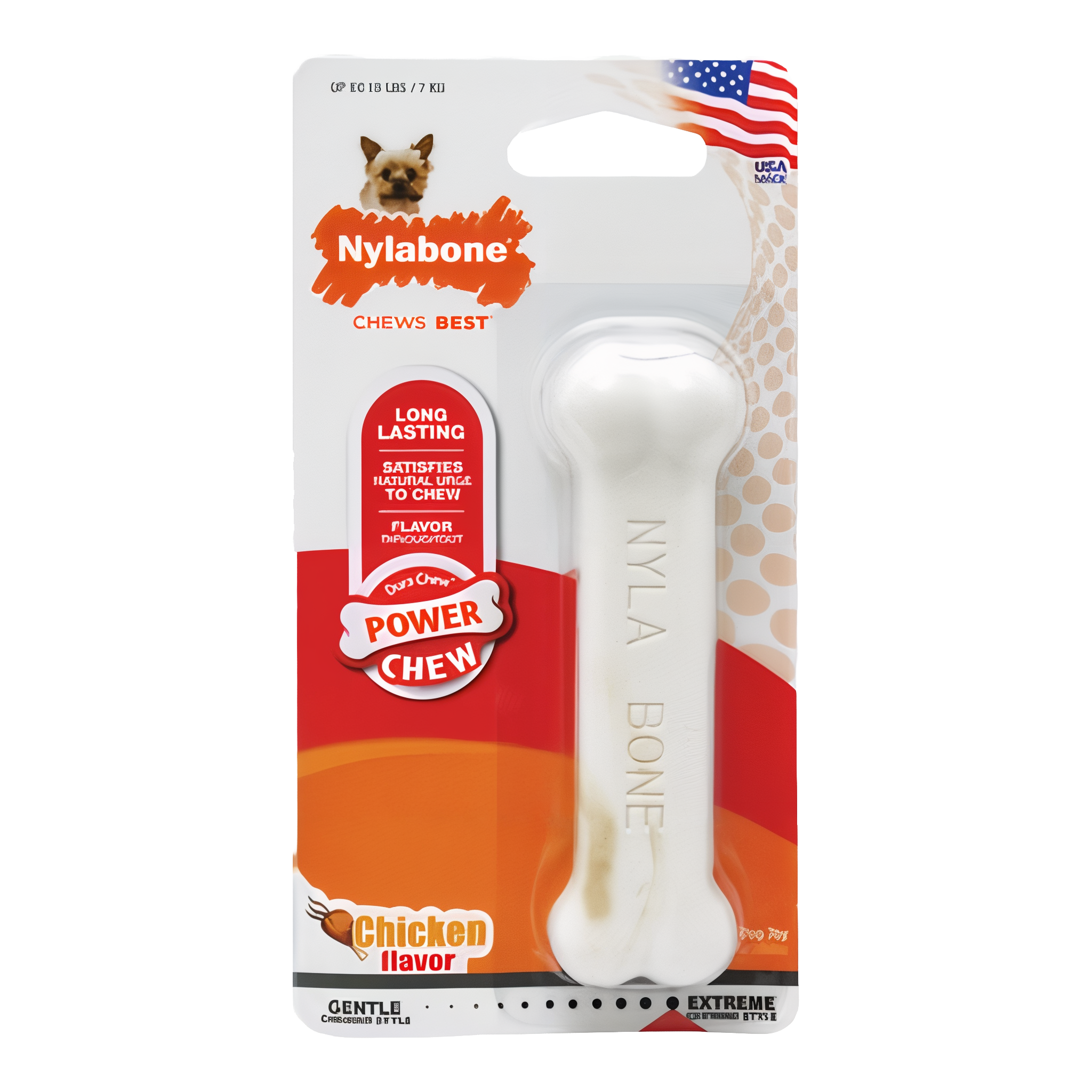 Nylabone Dura Chew Smooth White Dog Bone - Chicken Flavor