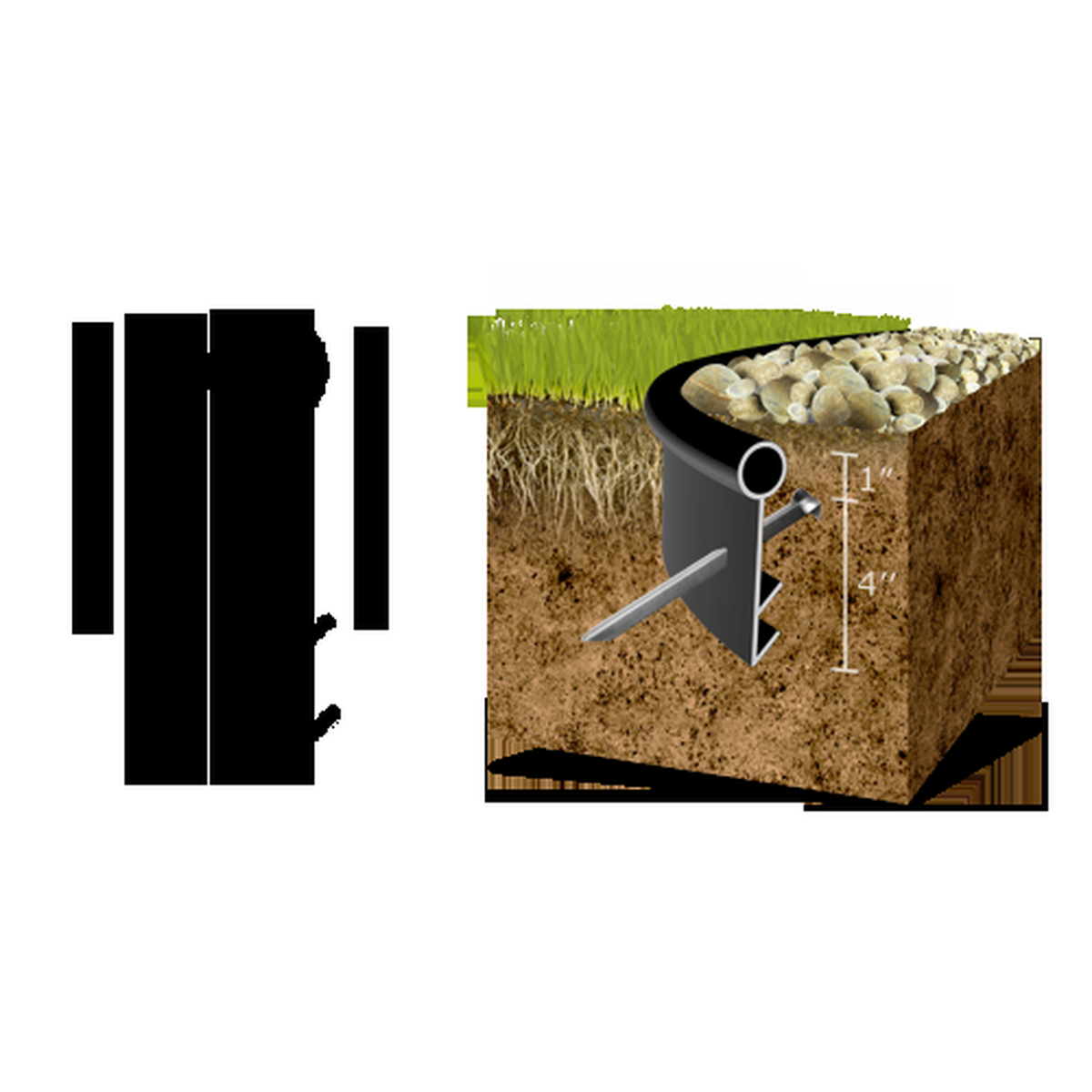 Oly-Ola Black Edg-Knight 20 ft. x 5 in. Landscape Edging -- diagram