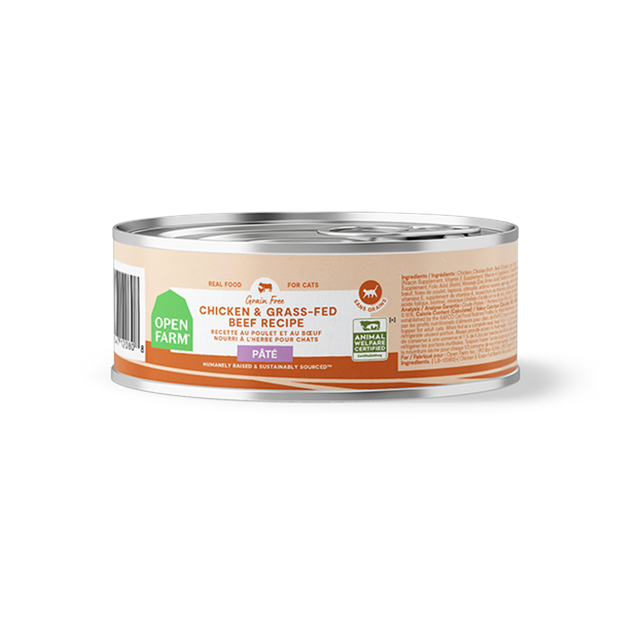 Open Farm Chicken & Grass-Fed Beef Pâté for Cats 5.3 oz can