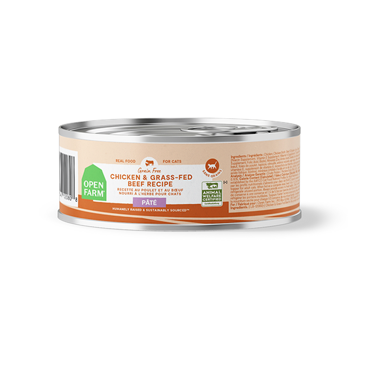 Open Farm Chicken & Grass-Fed Beef Pâté for Cats -- 5.3 oz can