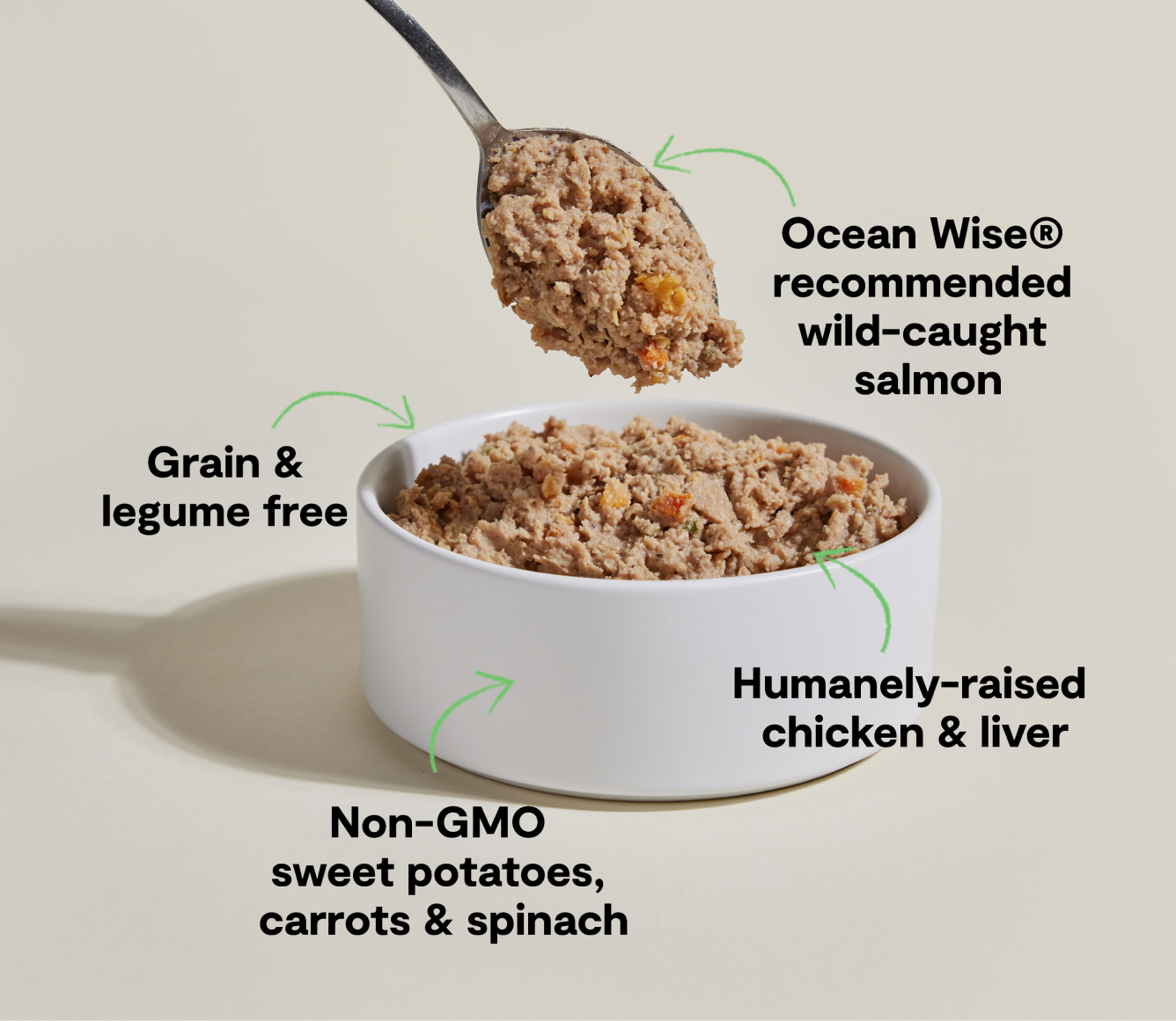 Open Farm Chicken & Salmon Pâté for Dogs ingredient and benefit highlights