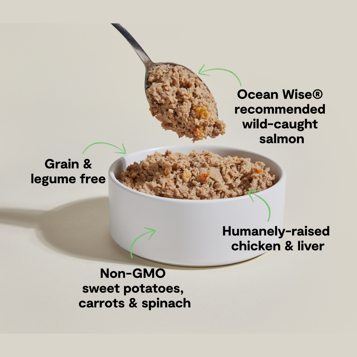 Open Farm Chicken & Salmon Pâté for Dogs -- ingredient and benefit highlights