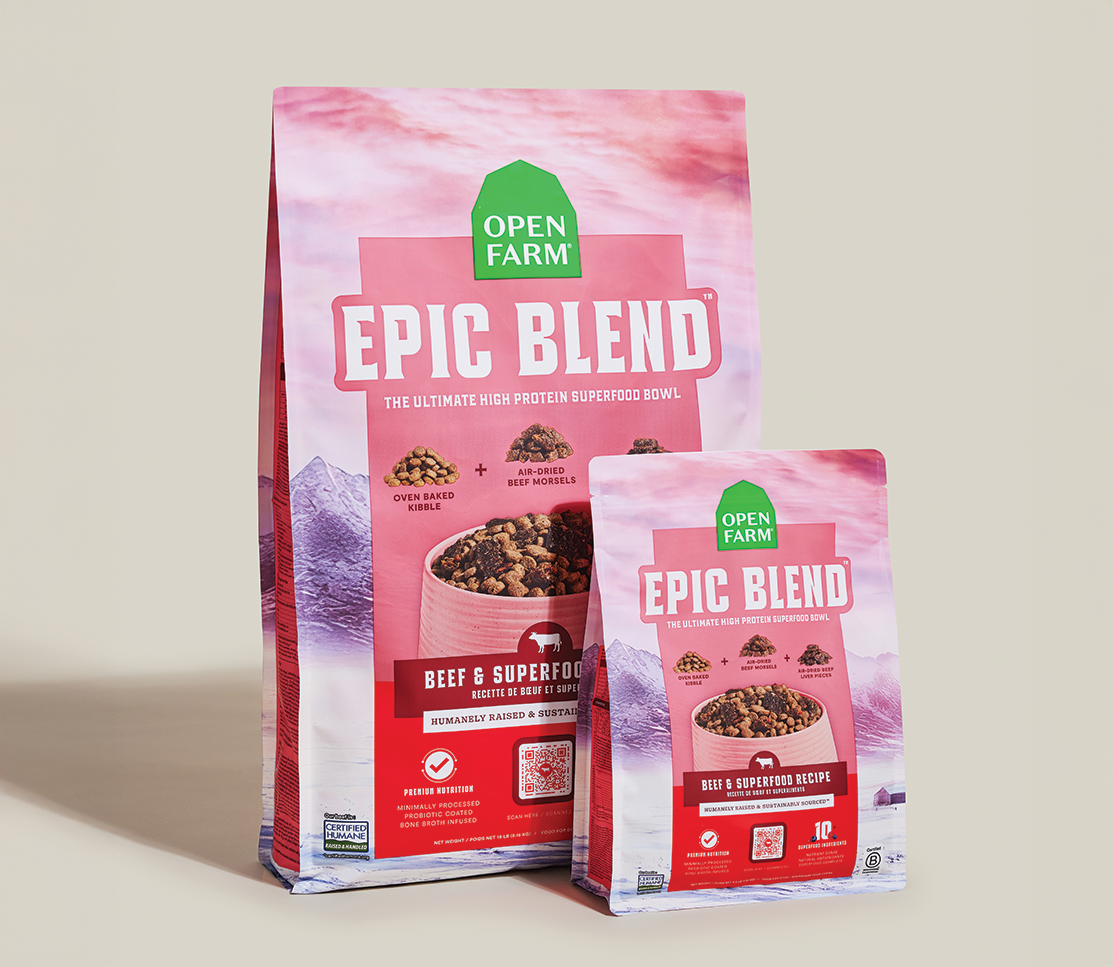 Open Farm Epic Blend Beef & Superfood 3.5 lb and 18 lb bags