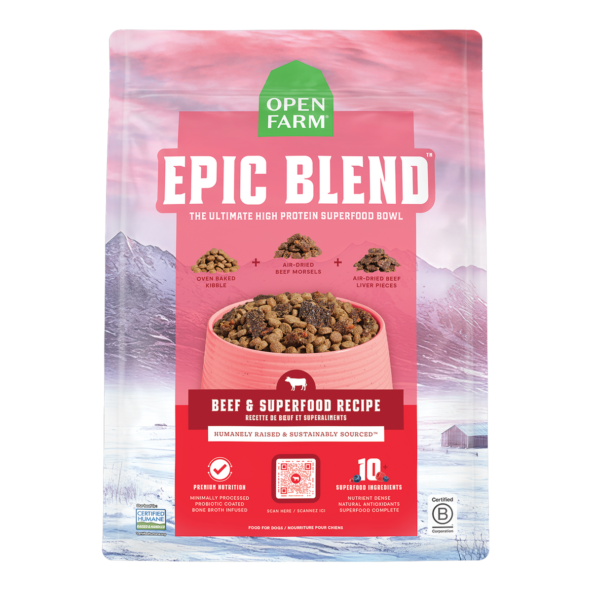 Open Farm Epic Blend Beef & Superfood Dry Dog Food -- bag