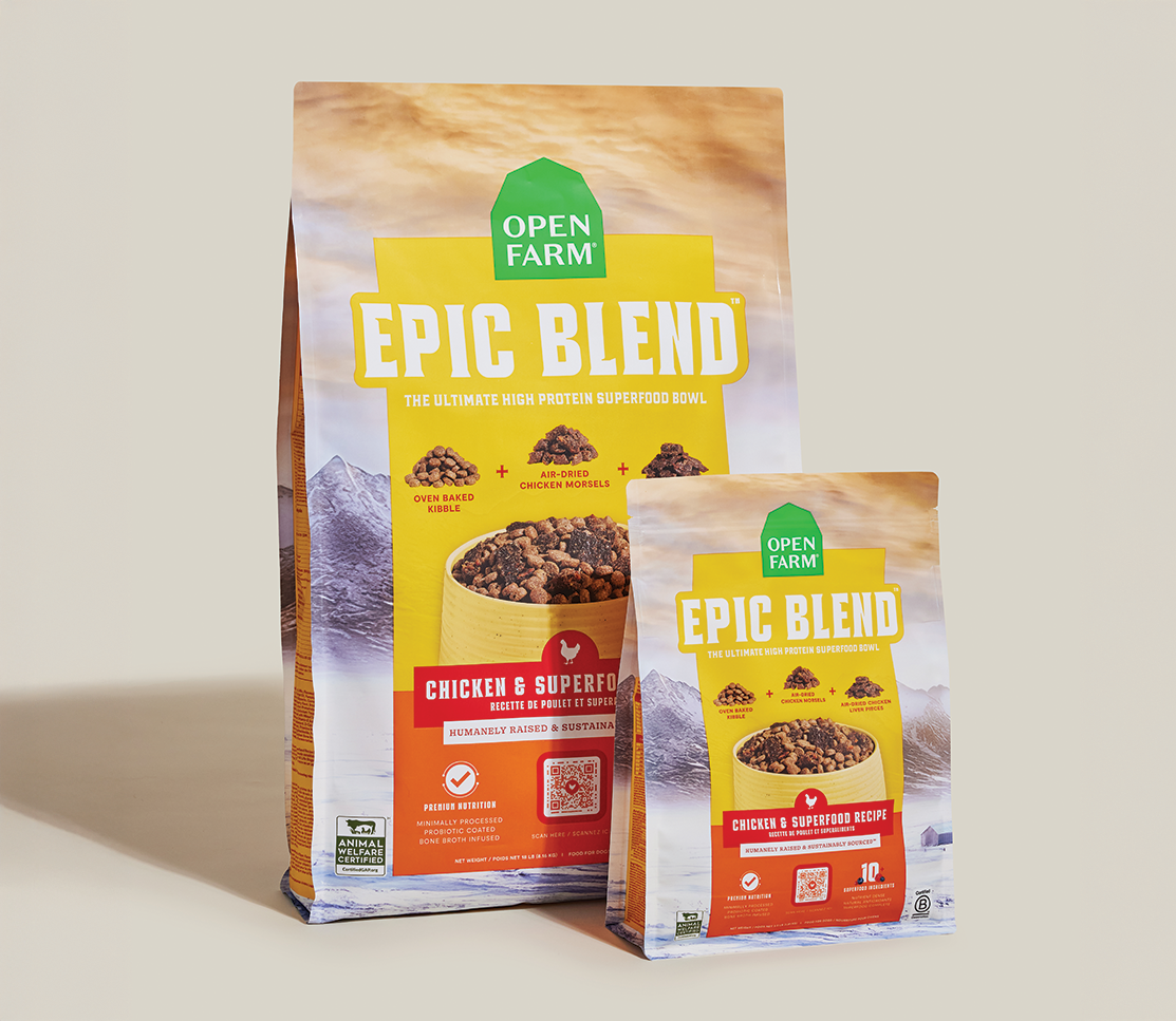 Open Farm Epic Blend Chicken & Superfood 3.5 lb and 18 lb bags