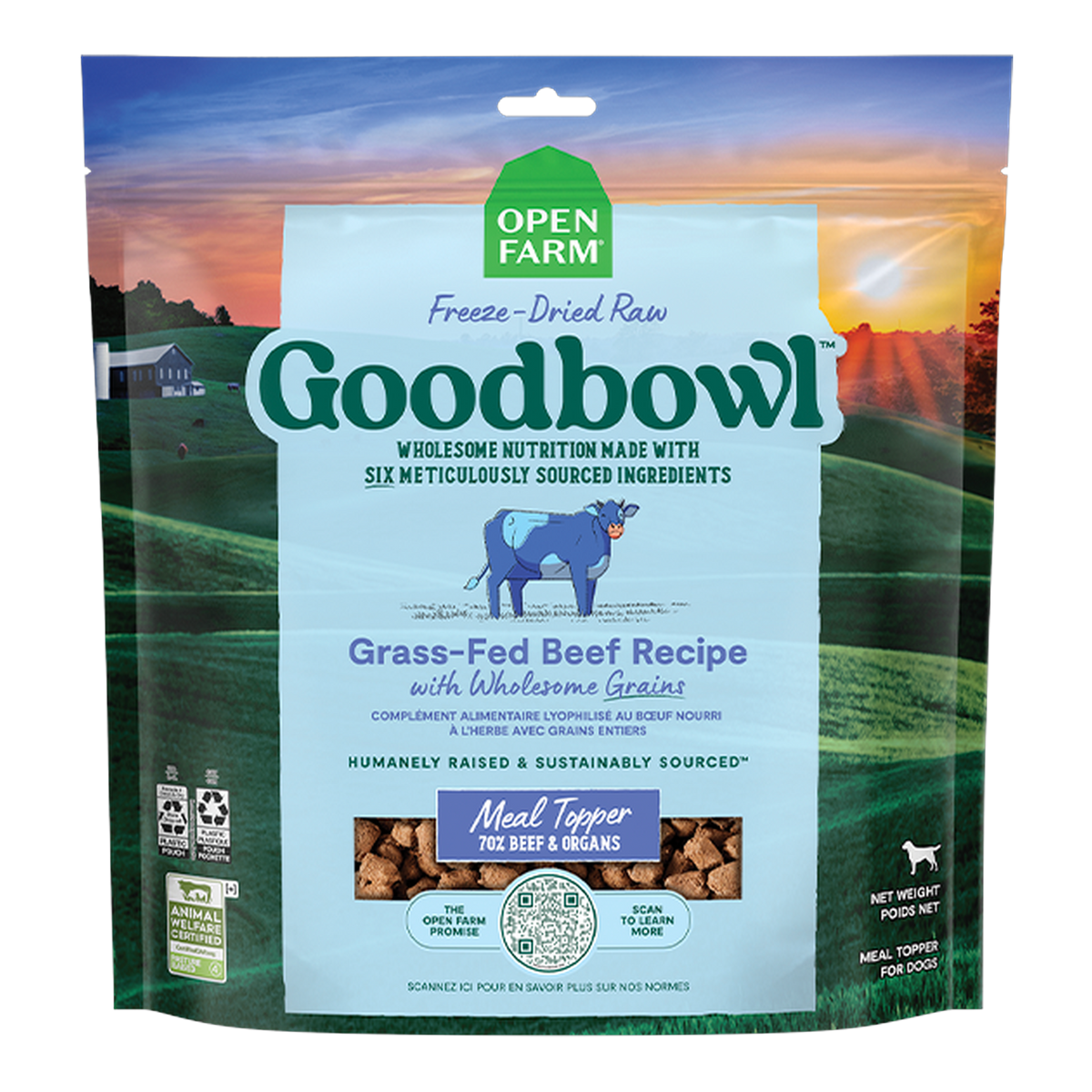 Open Farm Goodbowl Grass-Fed Beef Freeze Dried Raw Morsels for Dogs -- 23 oz bag