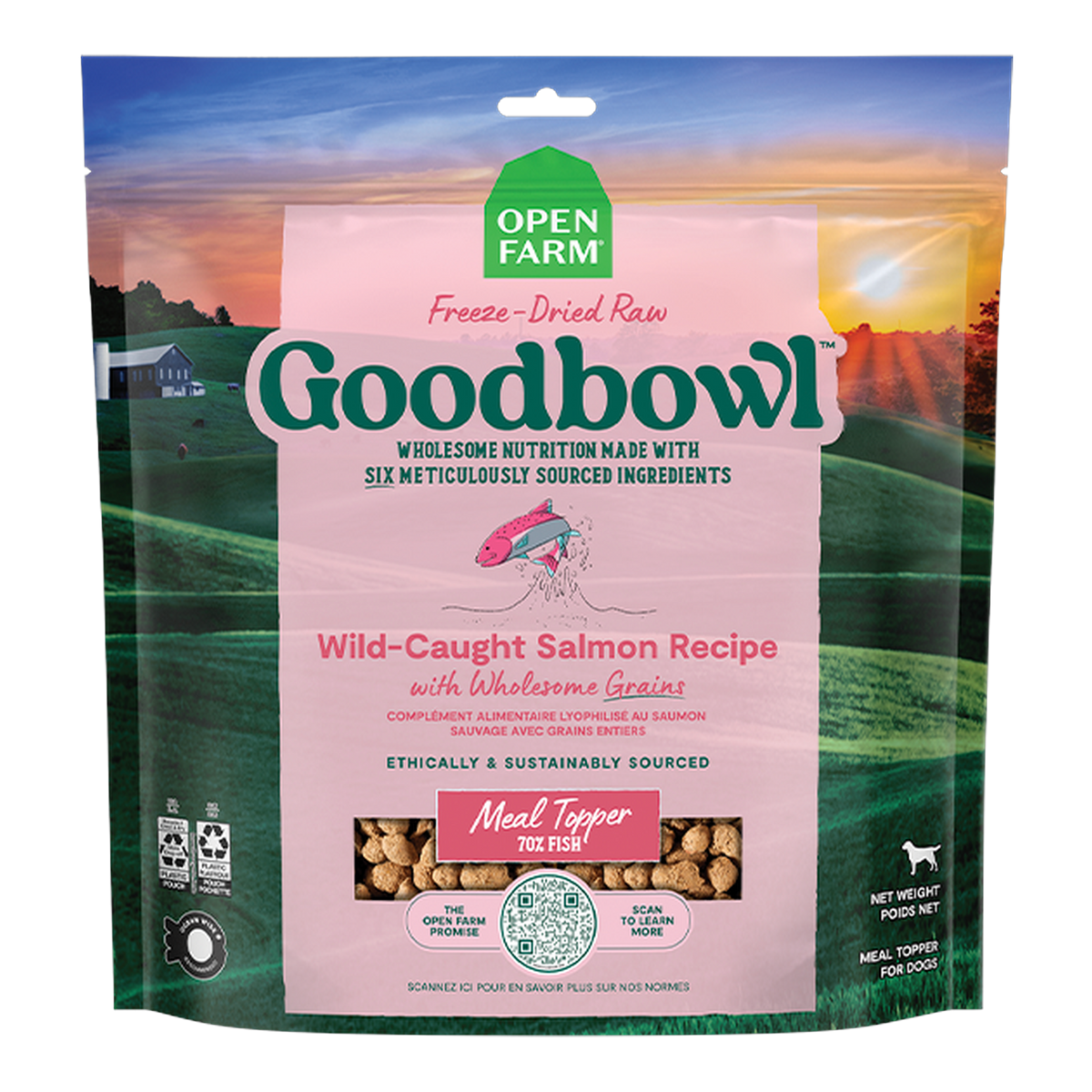 Open Farm Goodbowl Wild-Caught Salmon Freeze Dried Raw Morsels for Dogs -- 23 oz bag