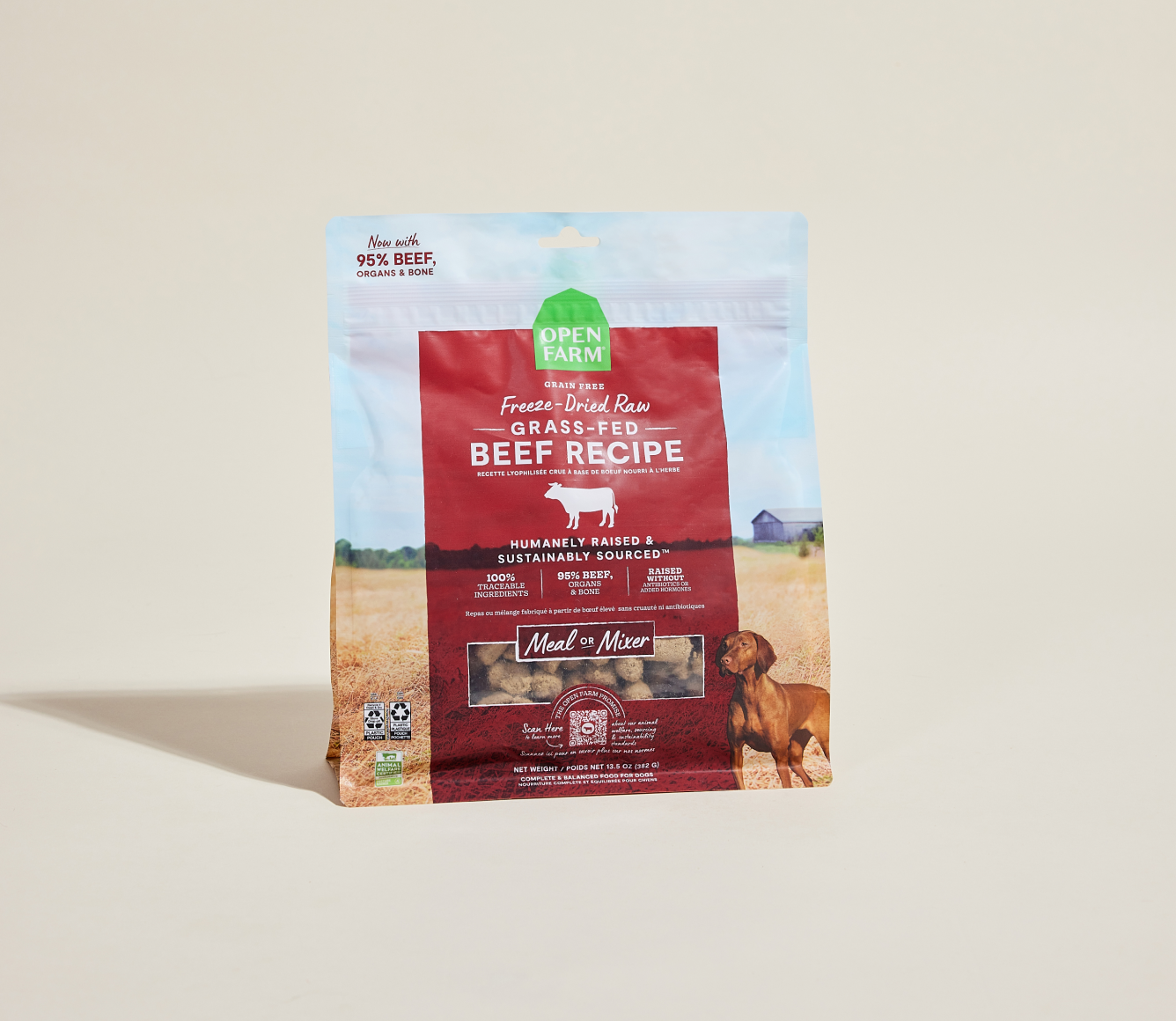 Open Farm Grass-Fed Beef Freeze Dried Raw Morsels bag front