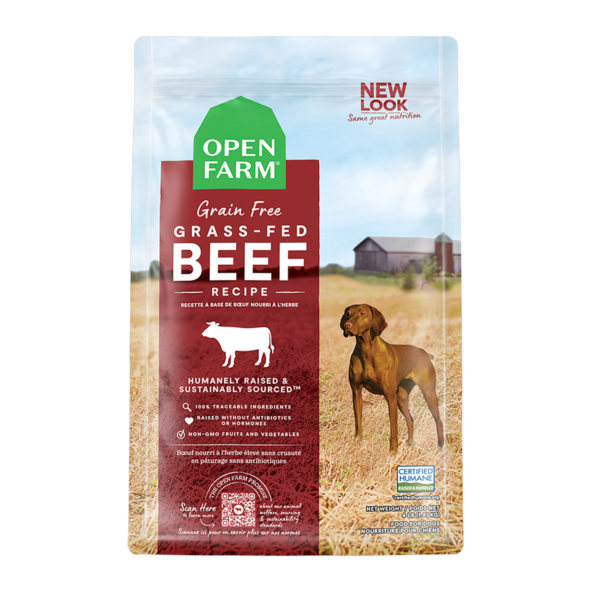 Open Farm Grass-Fed Beef Grain-Free Dog Kibble 22 lb bag