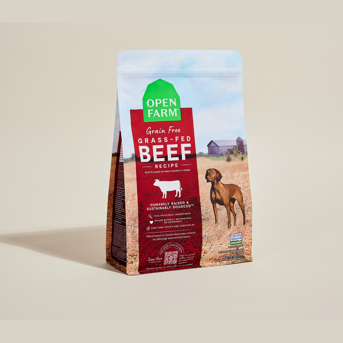 Open Farm Grass-Fed Beef Grain-Free Dog Kibble -- bag