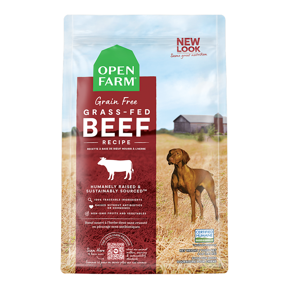 Open Farm Grass-Fed Beef Grain-Free Dog Kibble -- 22 lb bag